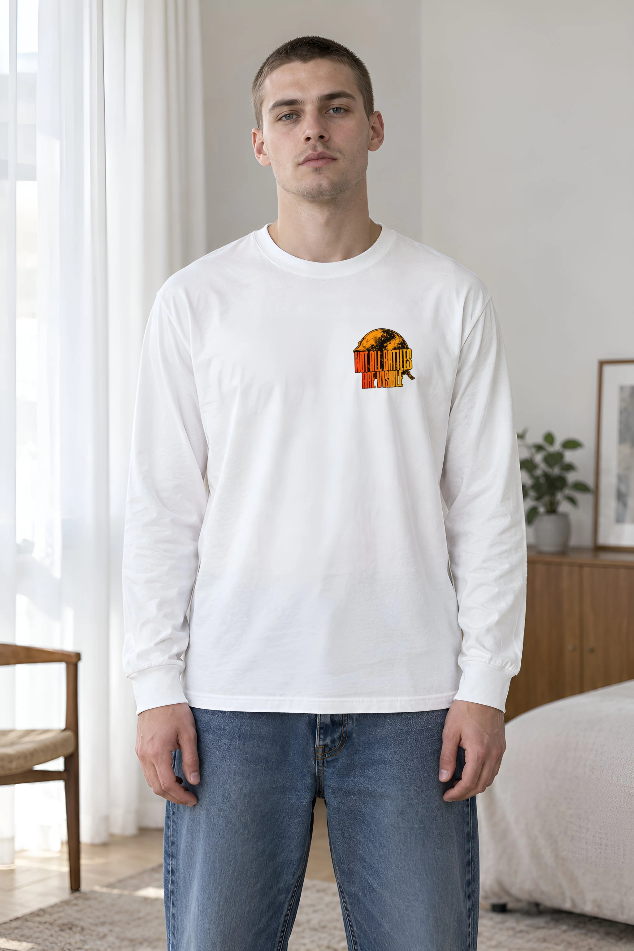 "Not All Battles Visible" Unisex Longsleeve T-shirt