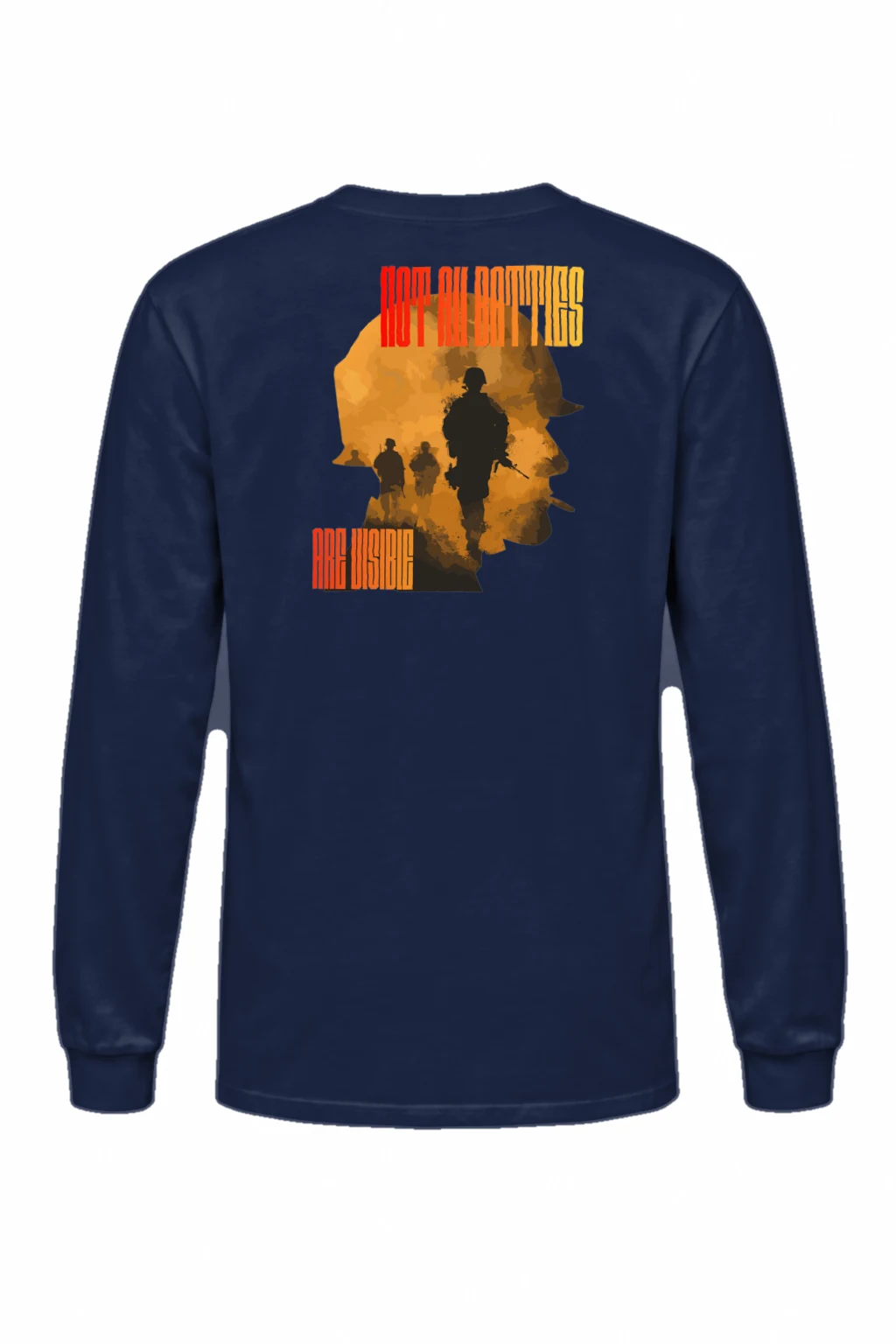 "Not All Battles Visible" Unisex Longsleeve T-shirt | Gildan 2400