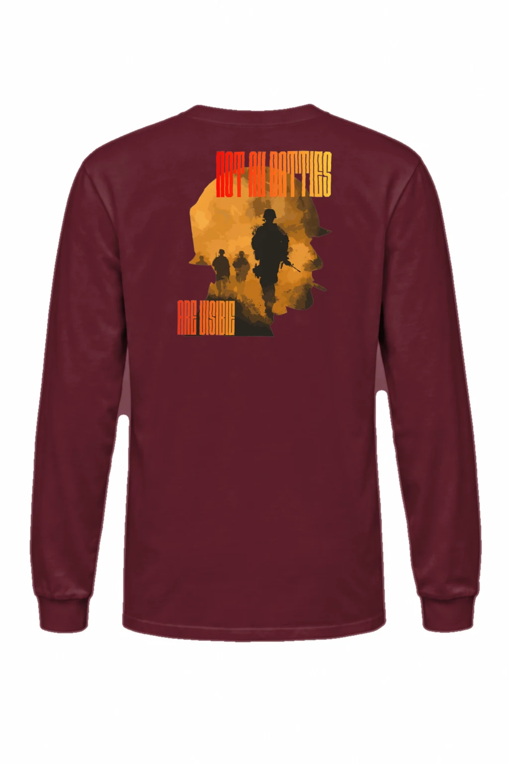 "Not All Battles Visible" Unisex Longsleeve T-shirt | Gildan 2400