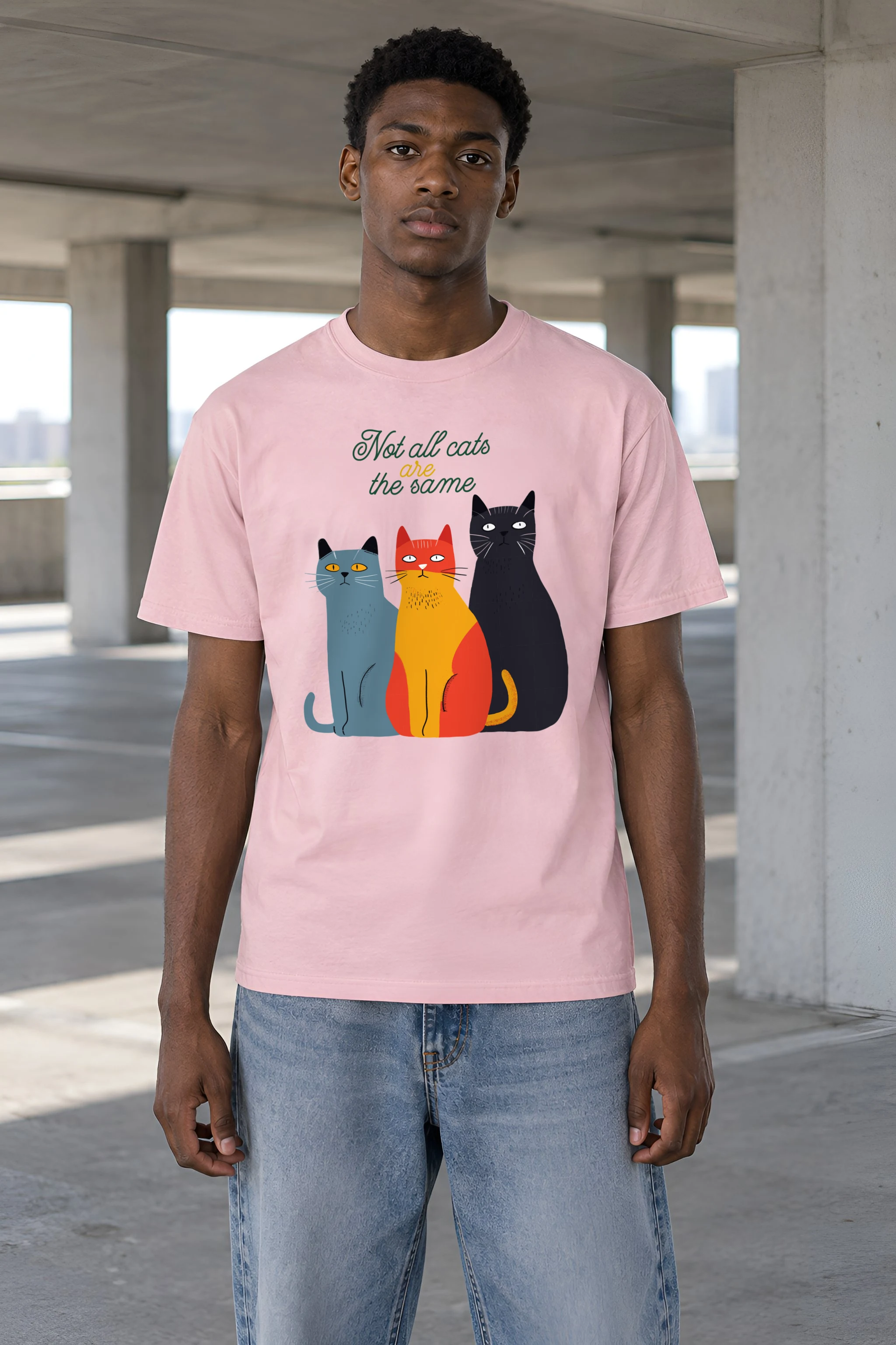 "Not All Cats" Heavyweight Unisex Crewneck T-shirt