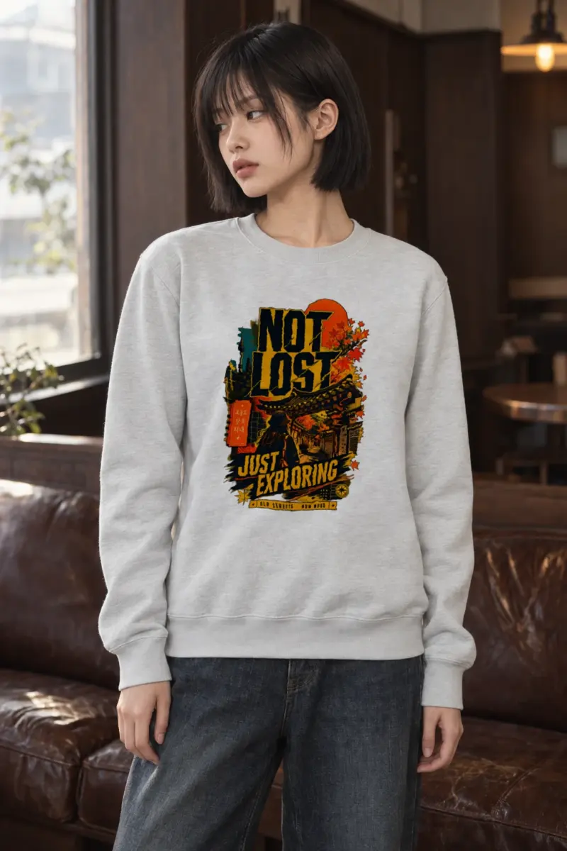 "Not Lost Just Exploring" Heavy Blend Unisex Crewneck Sweatshirt