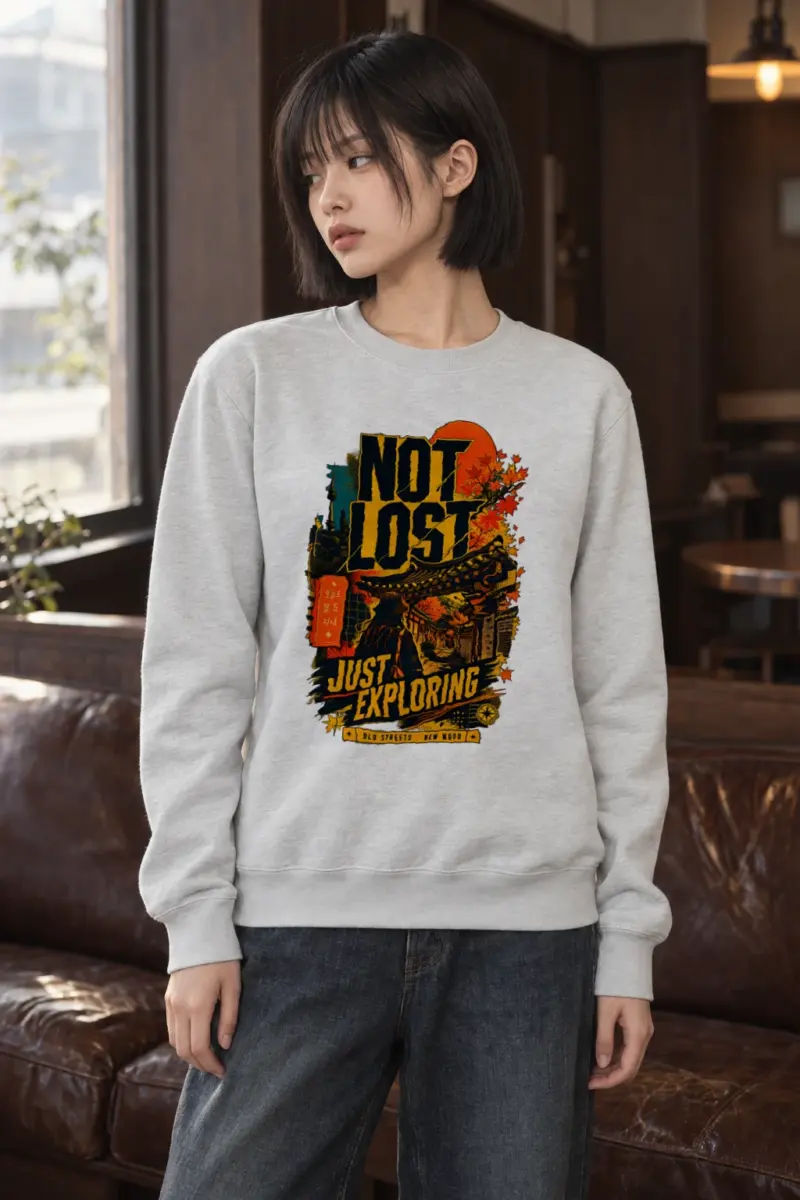 "Not Lost Just Exploring" Heavy Blend Unisex Crewneck Sweatshirt