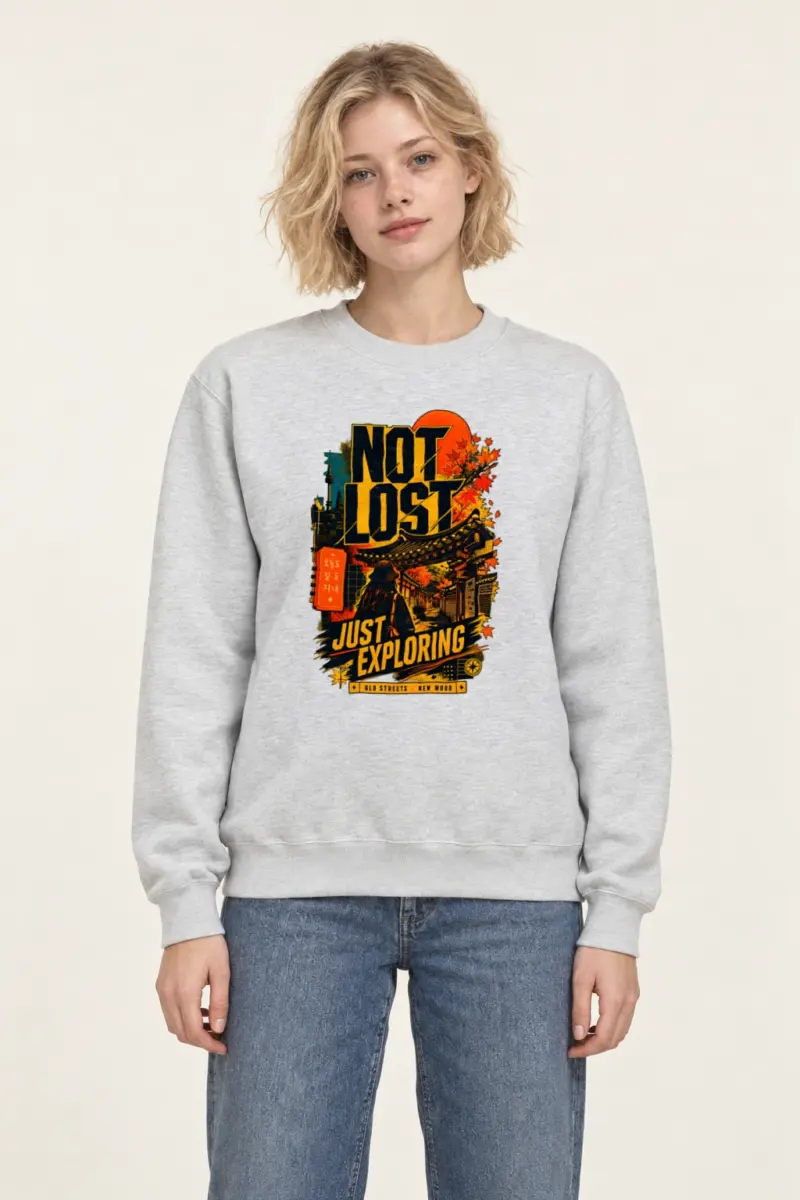 "Not Lost Just Exploring" Heavy Blend Unisex Crewneck Sweatshirt