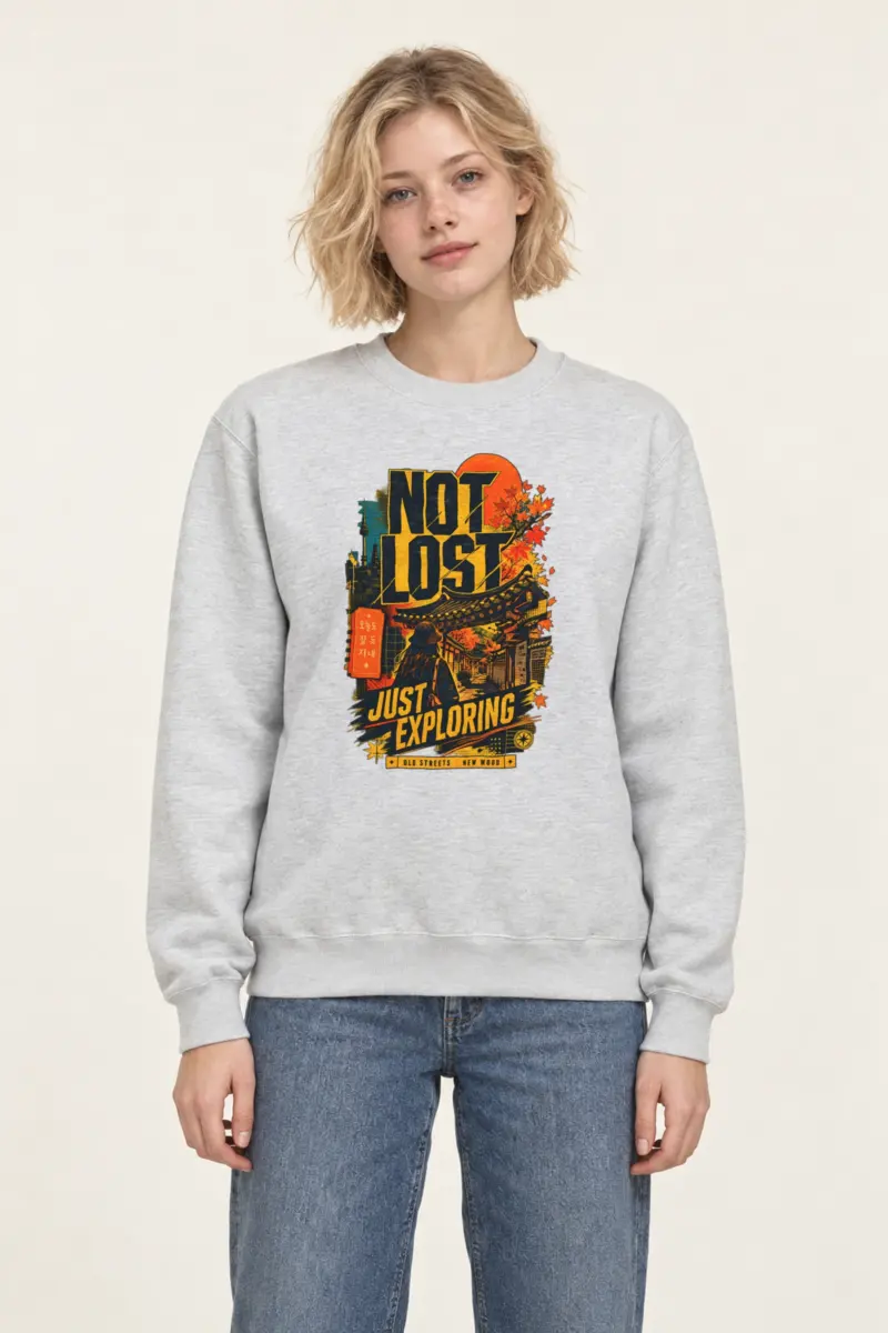 "Not Lost Just Exploring" Heavy Blend Unisex Crewneck Sweatshirt