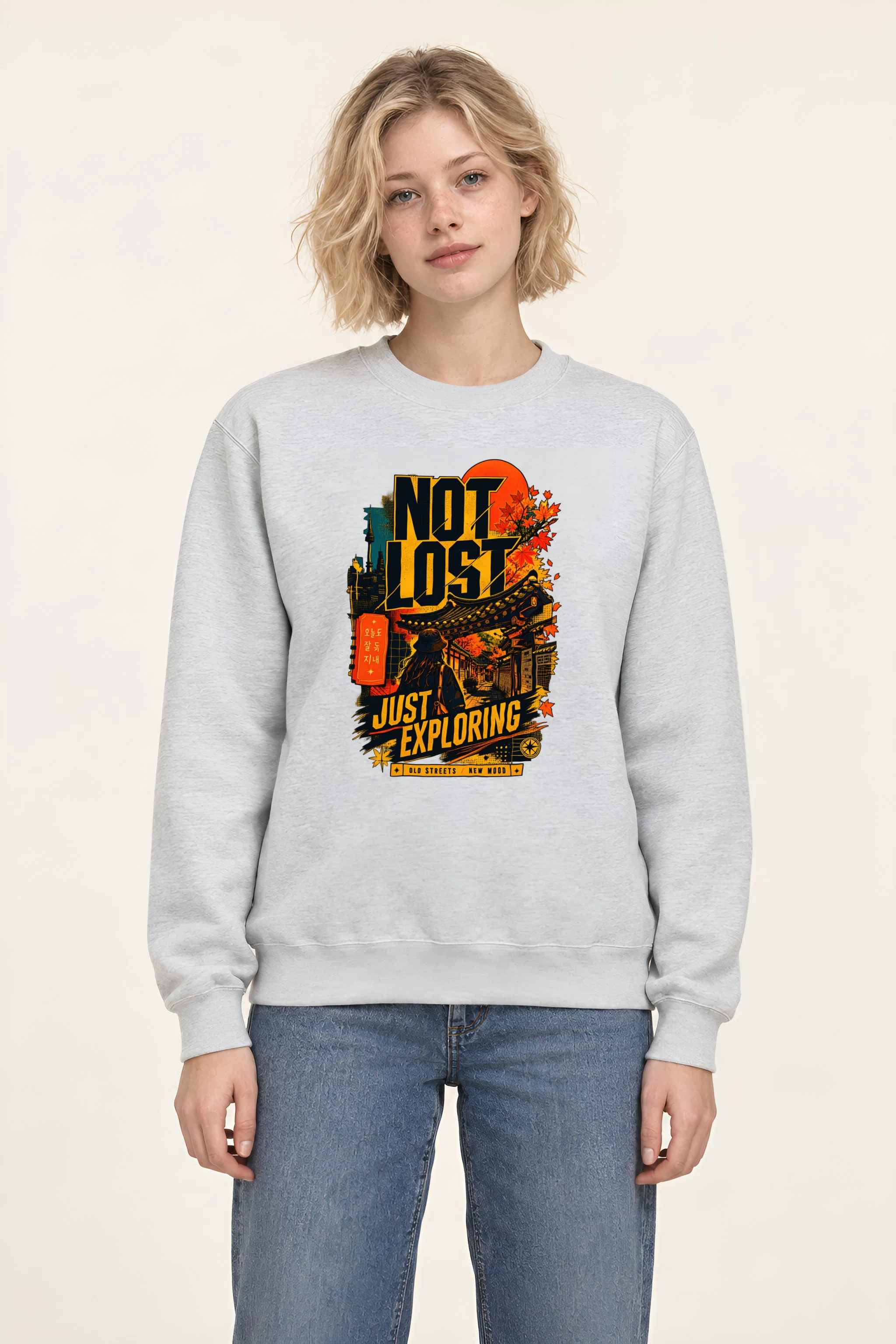 "Not Lost Just Exploring" Heavy Blend Unisex Crewneck Sweatshirt