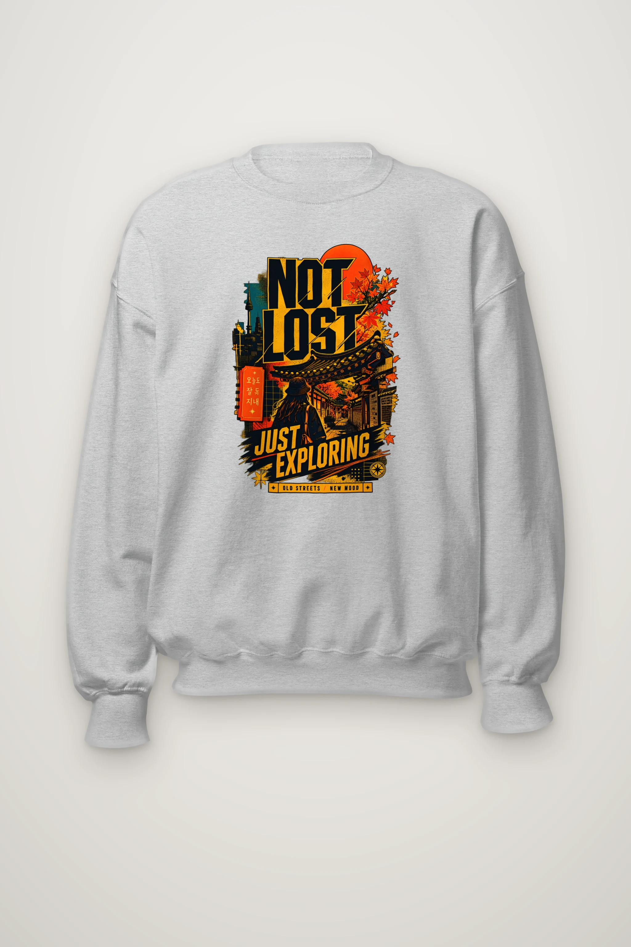 "Not Lost Just Exploring" Heavy Blend Unisex Crewneck Sweatshirt