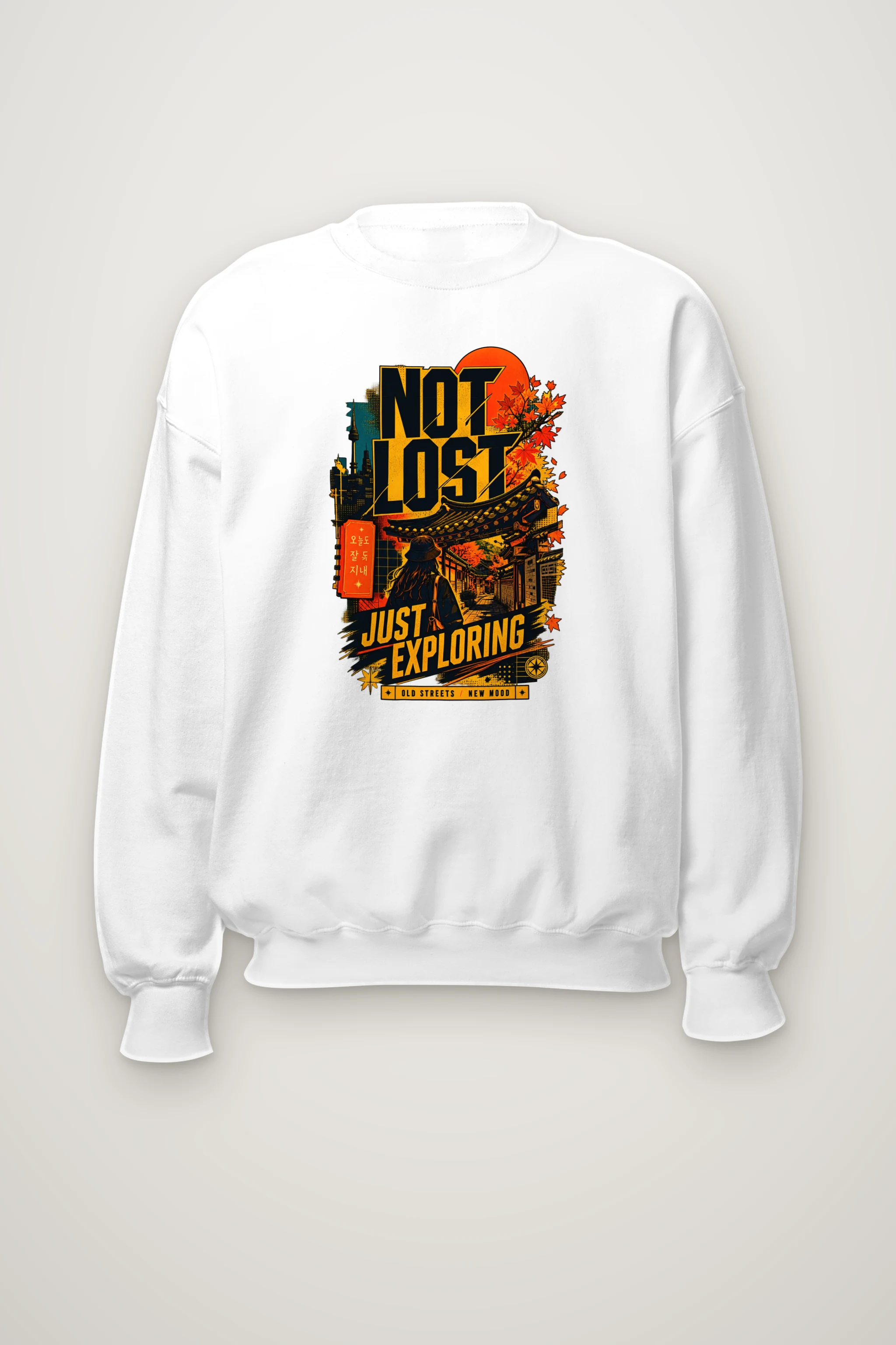 "Not Lost Just Exploring" Heavy Blend Unisex Crewneck Sweatshirt