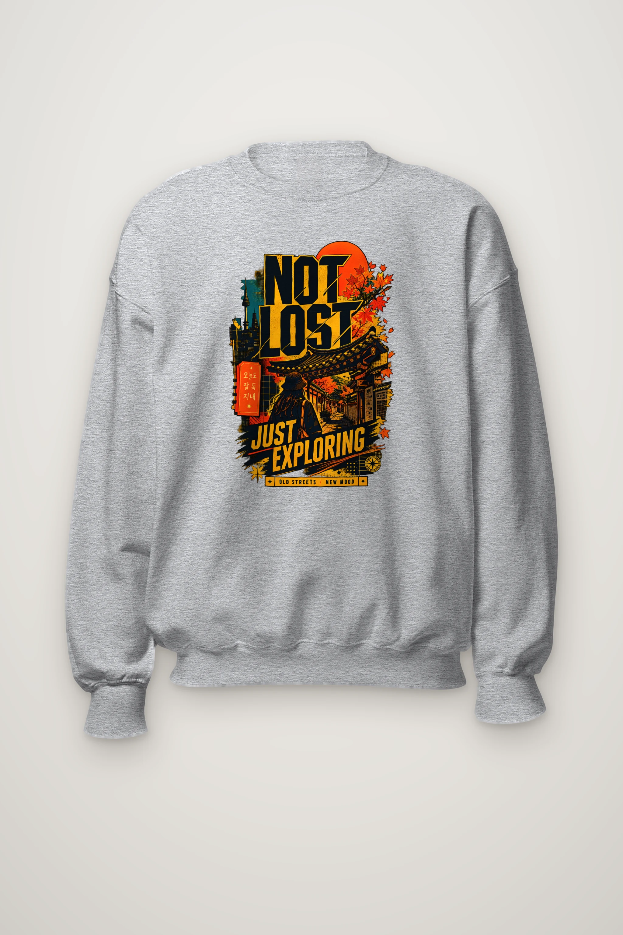"Not Lost Just Exploring" Heavy Blend Unisex Crewneck Sweatshirt