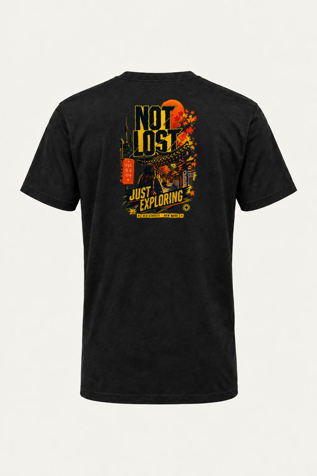 "Not Lost Just Exploring" Heavyweight Unisex Crewneck T-shirt | Gildan 5000