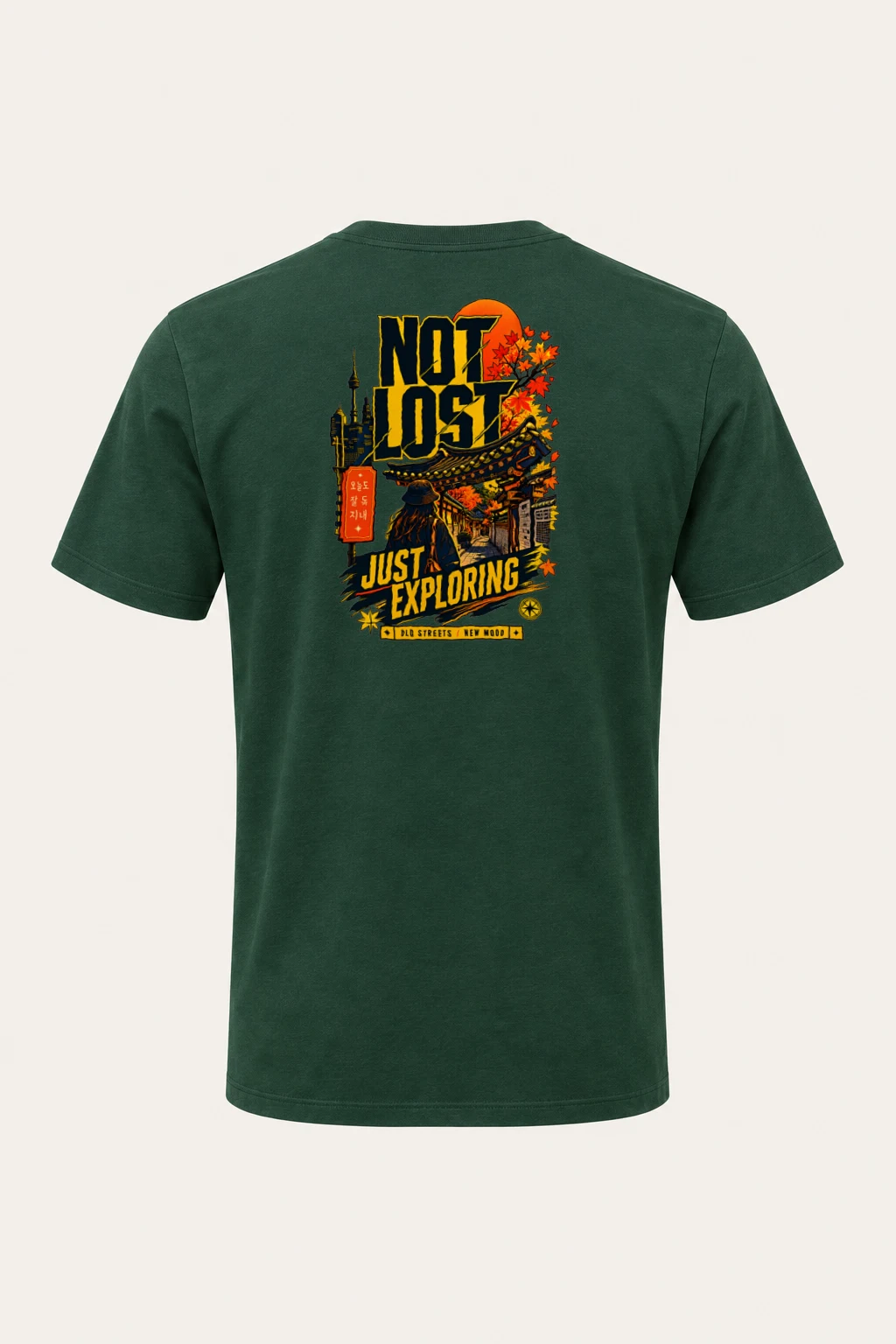 "Not Lost Just Exploring" Heavyweight Unisex Crewneck T-shirt | Gildan 5000