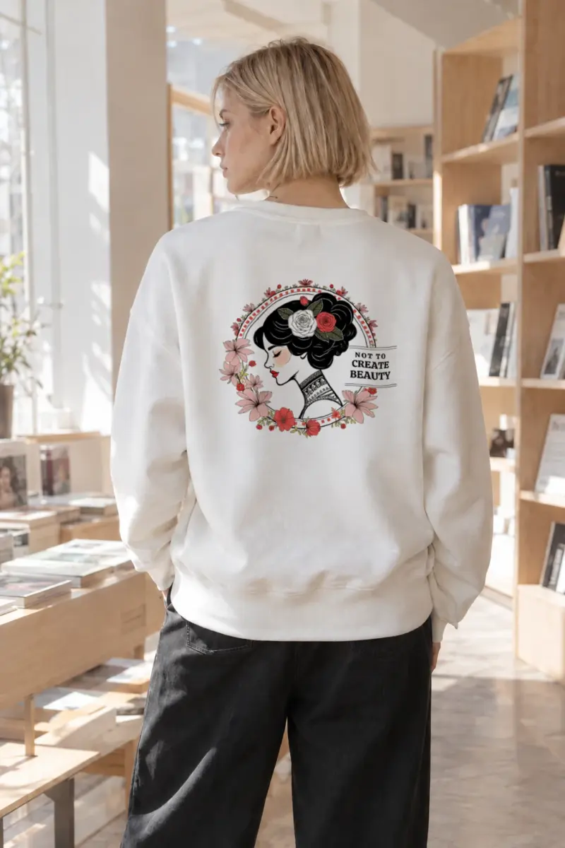 "Not To Create Beauty" Heavy Blend Unisex Crewneck Sweatshirt | Gildan 18000