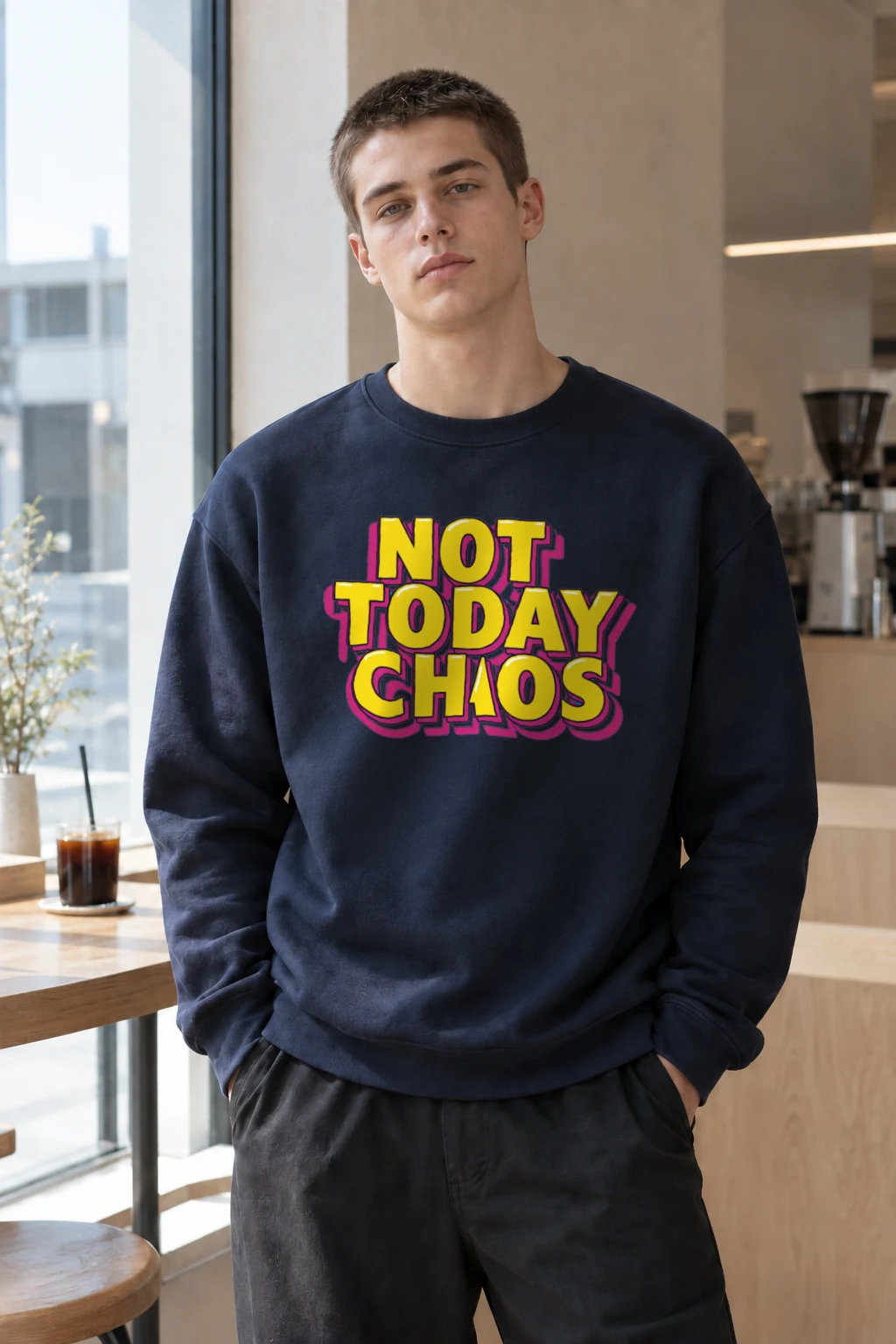 "Not Today Chaos" Heavy Blend Unisex Crewneck Sweatshirt | Gildan 18000