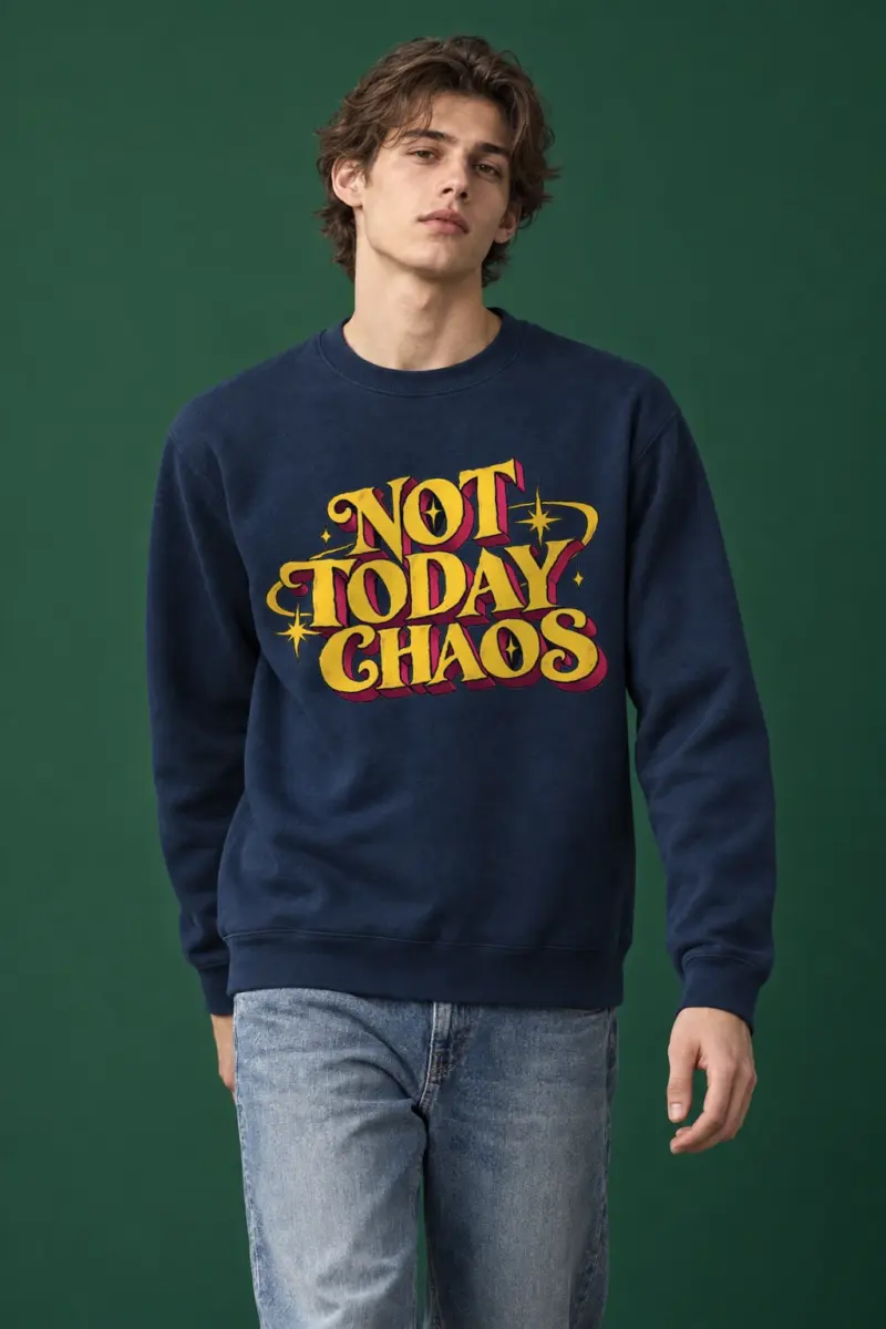 "Not Today Chaos" Heavy Blend Unisex Crewneck Sweatshirt