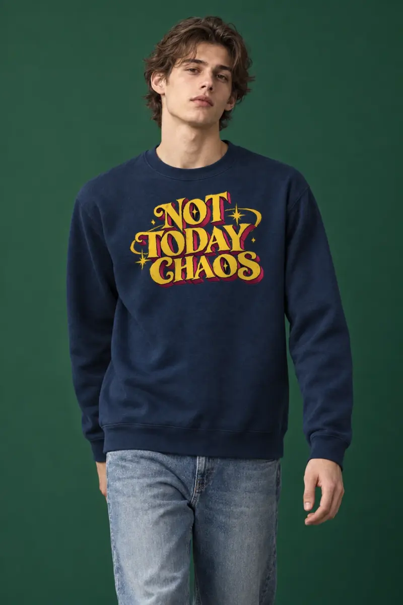 "Not Today Chaos" Heavy Blend Unisex Crewneck Sweatshirt