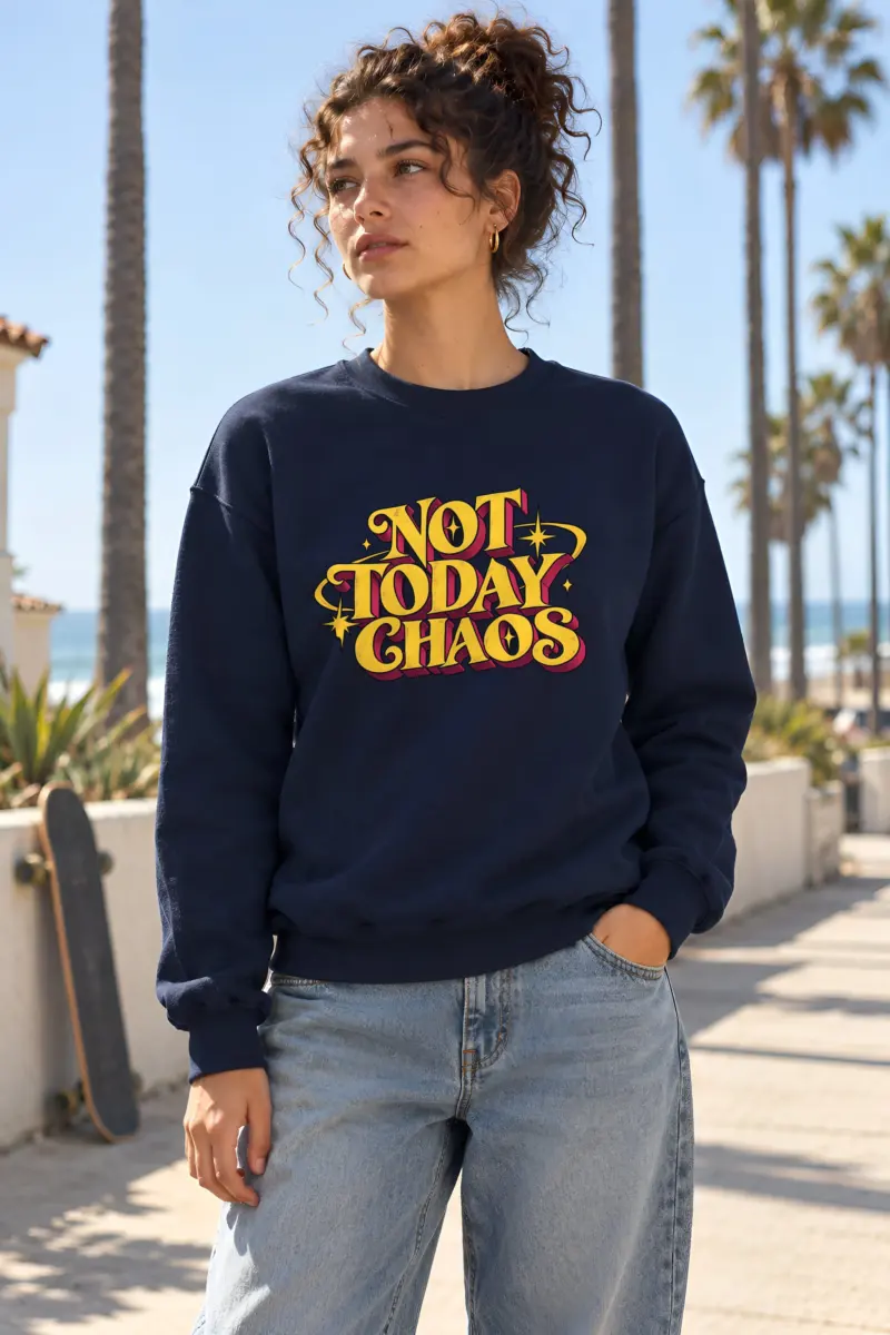 "Not Today Chaos" Heavy Blend Unisex Crewneck Sweatshirt