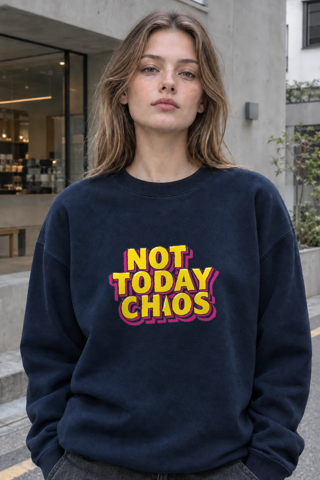 "Not Today Chaos" Heavy Blend Unisex Crewneck Sweatshirt | Gildan 18000