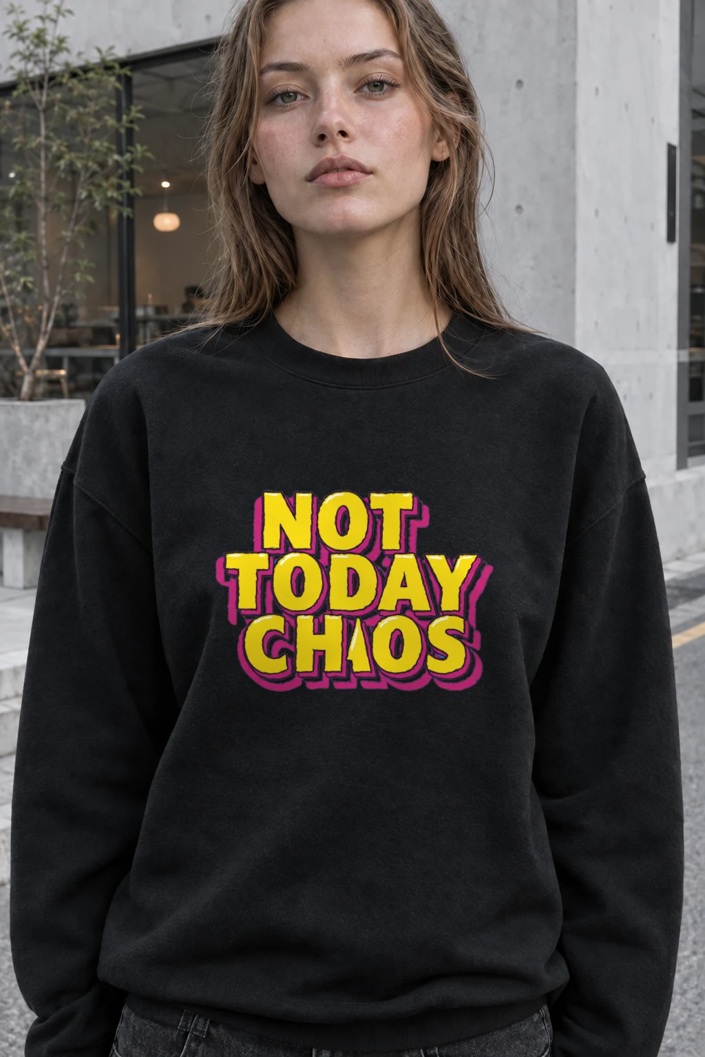 "Not Today Chaos" Heavy Blend Unisex Crewneck Sweatshirt | Gildan 18000