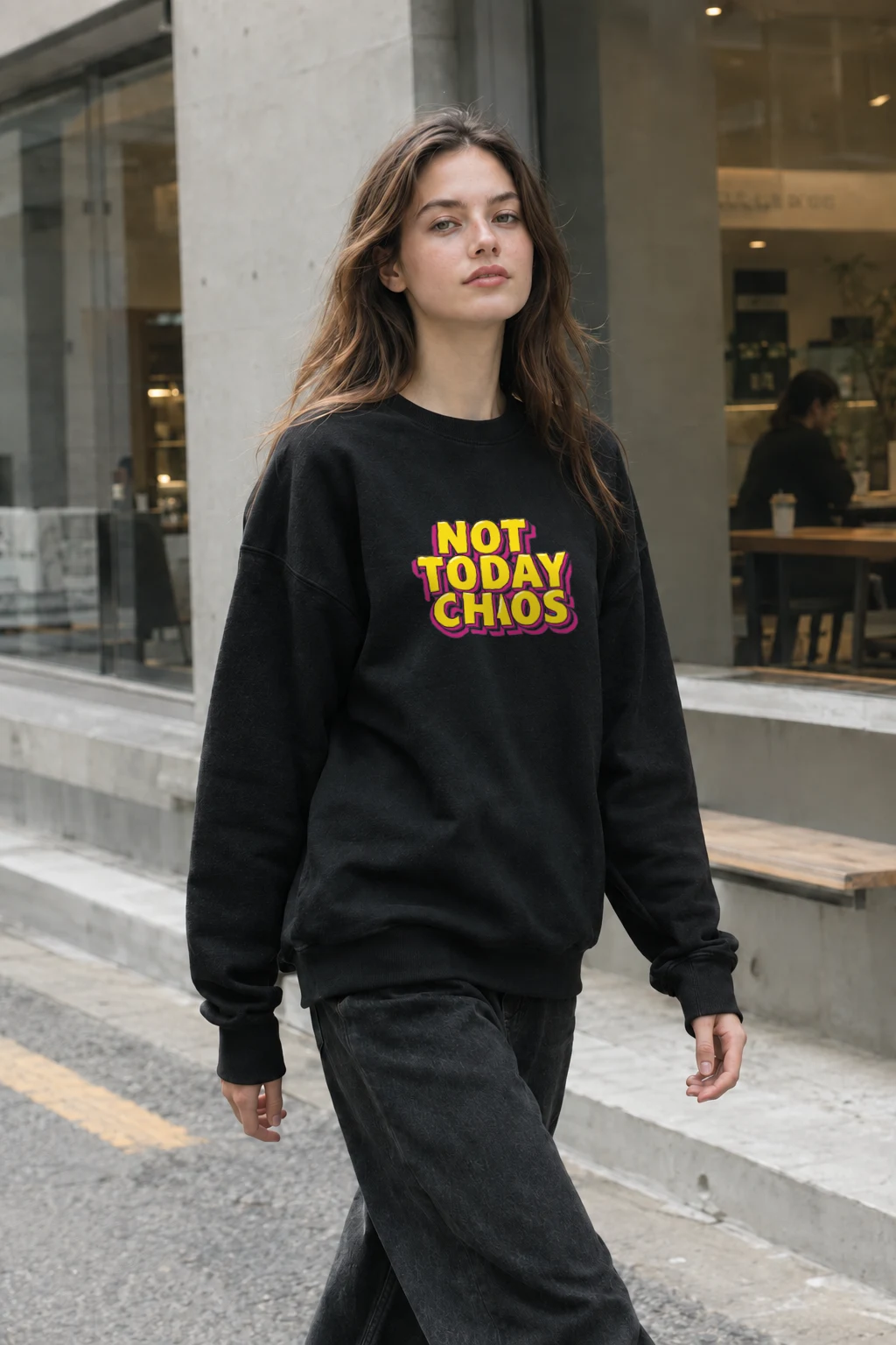 "Not Today Chaos" Heavy Blend Unisex Crewneck Sweatshirt | Gildan 18000