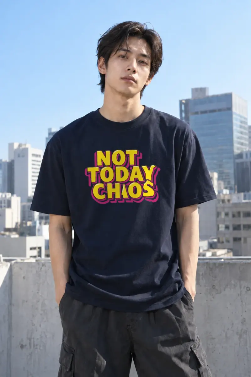 "Not Today Chaos" Heavyweight Unisex Crewneck T-shirt | Gildan 5000