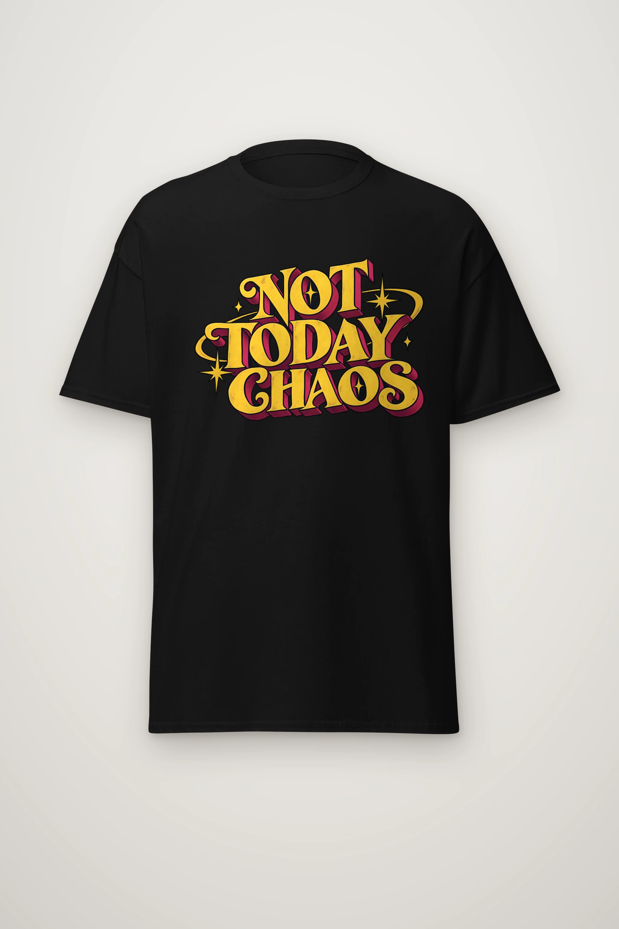 "Not Today Chaos" Heavyweight Unisex Crewneck T-shirt