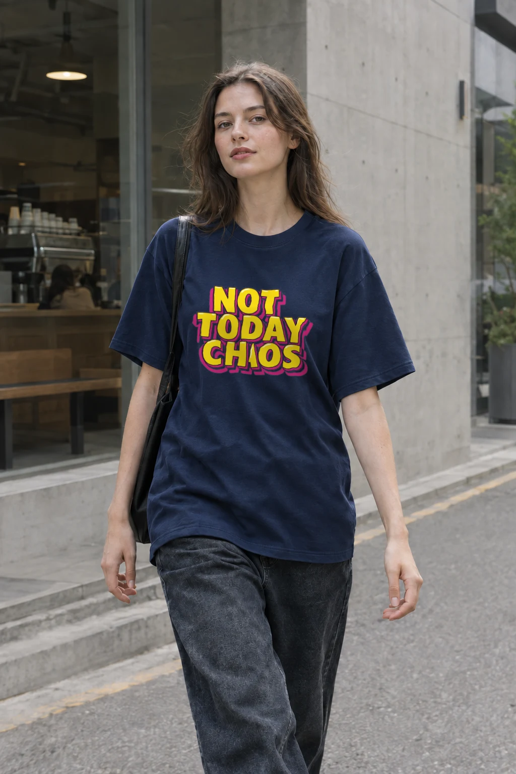"Not Today Chaos" Heavyweight Unisex Crewneck T-shirt | Gildan 5000