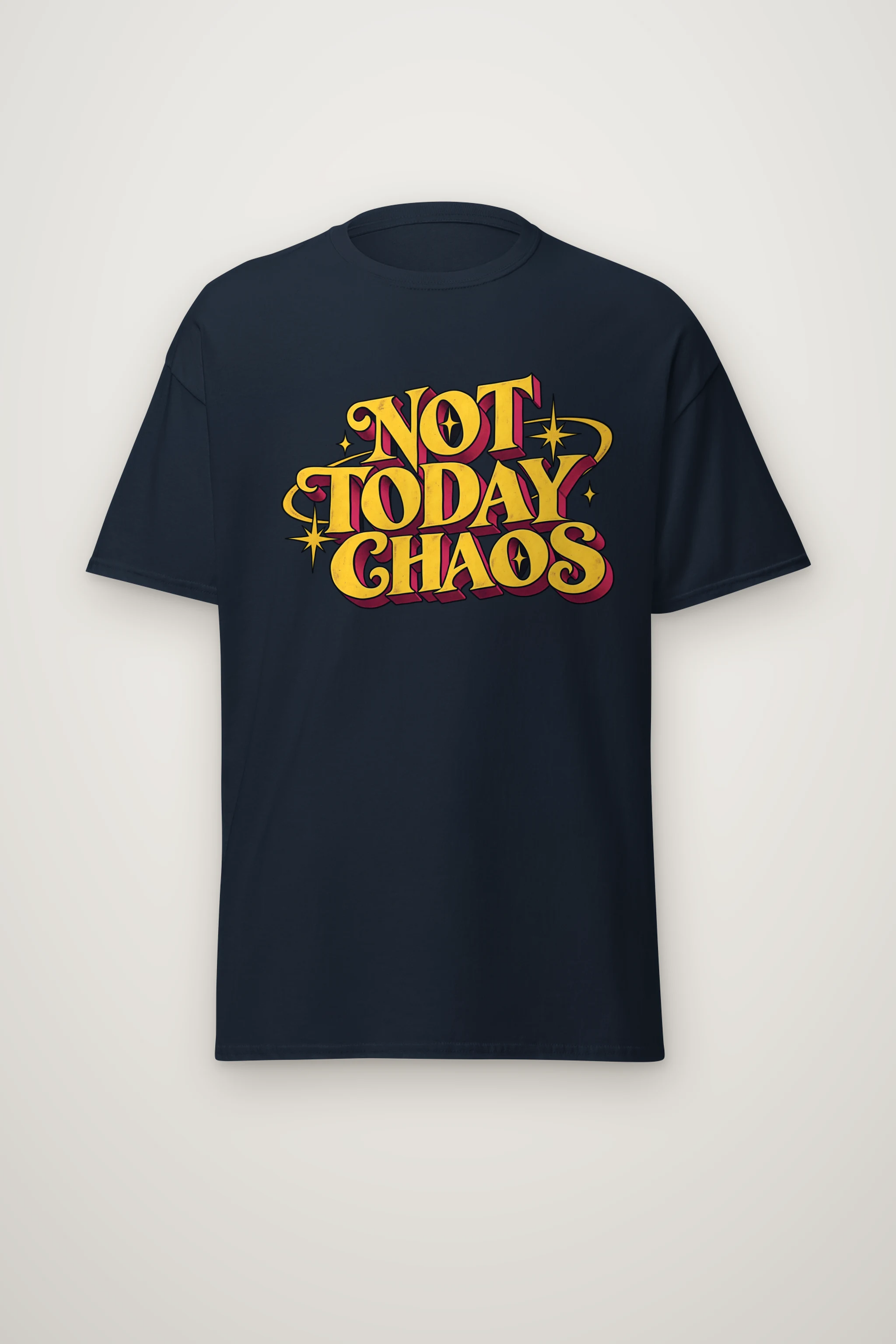 "Not Today Chaos" Heavyweight Unisex Crewneck T-shirt