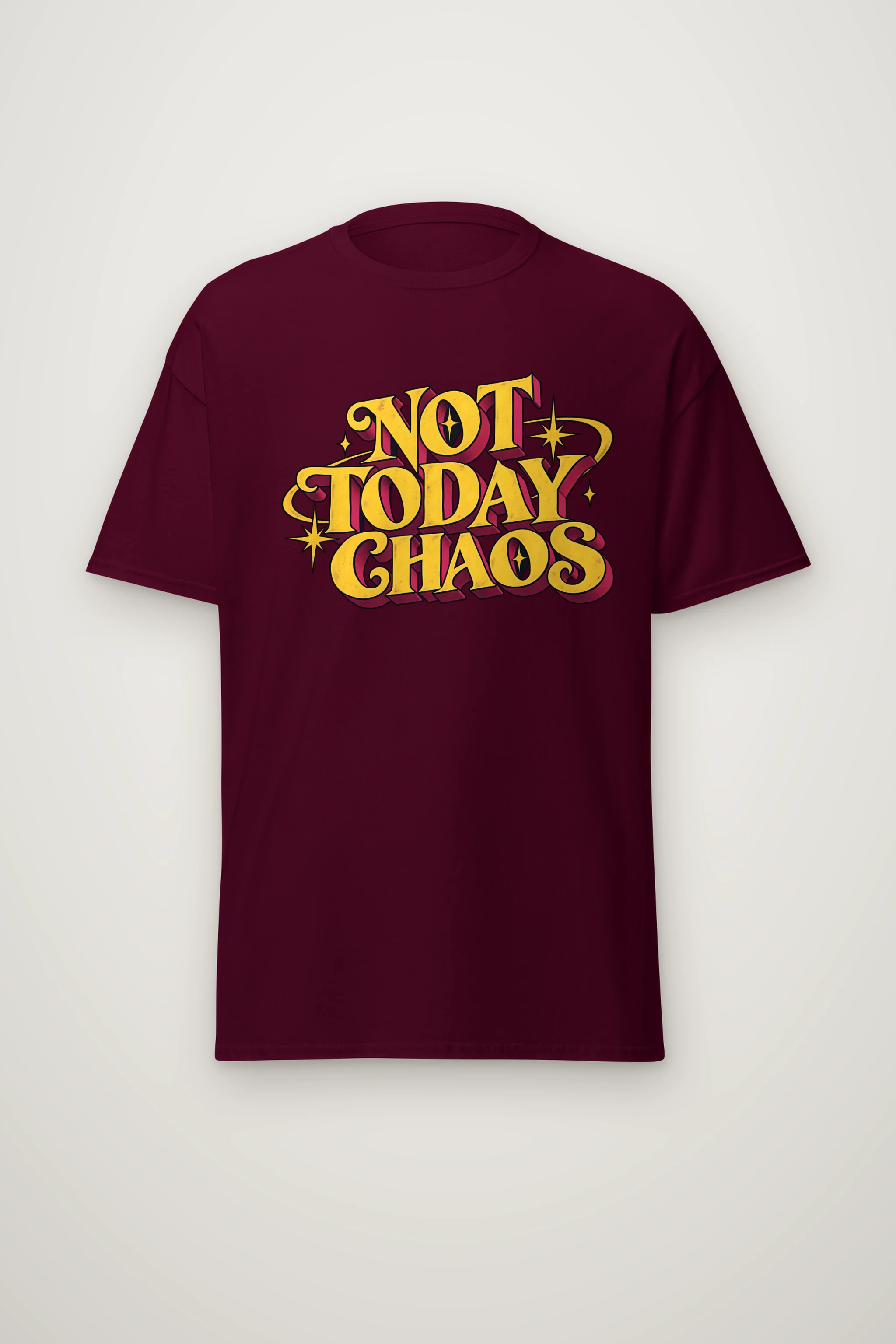 "Not Today Chaos" Heavyweight Unisex Crewneck T-shirt
