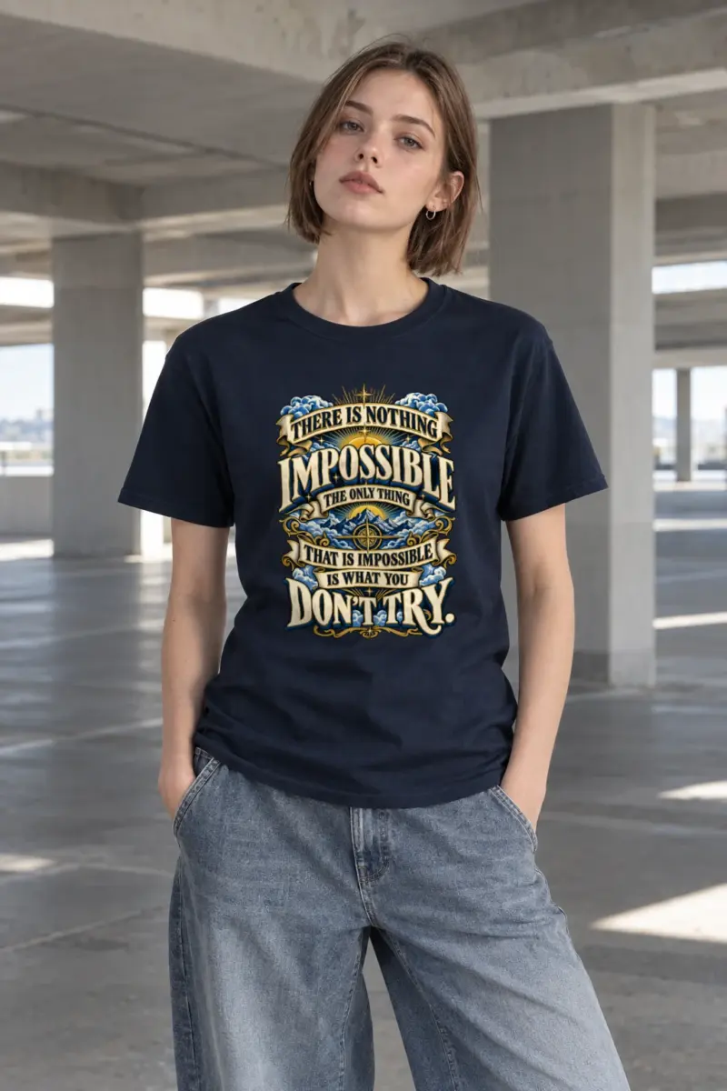 "Radiant Mountain Resolve" Heavyweight Unisex Crewneck T-shirt