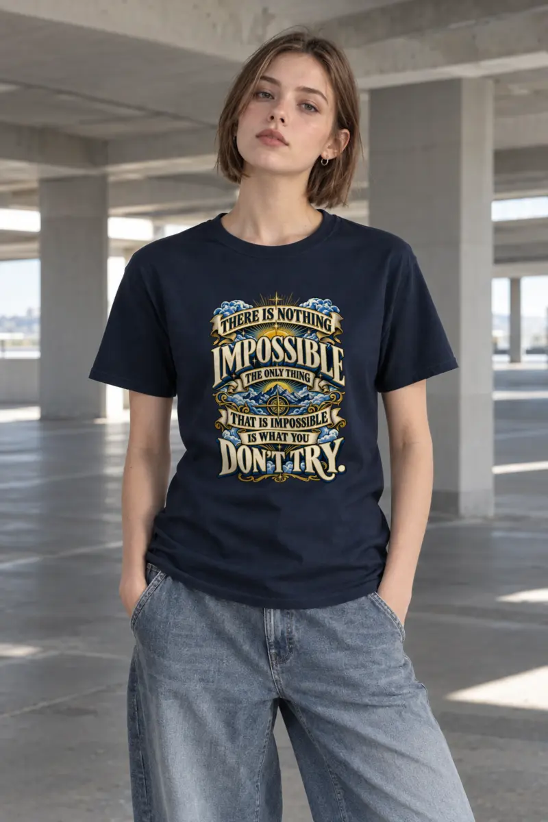 "Radiant Mountain Resolve" Heavyweight Unisex Crewneck T-shirt
