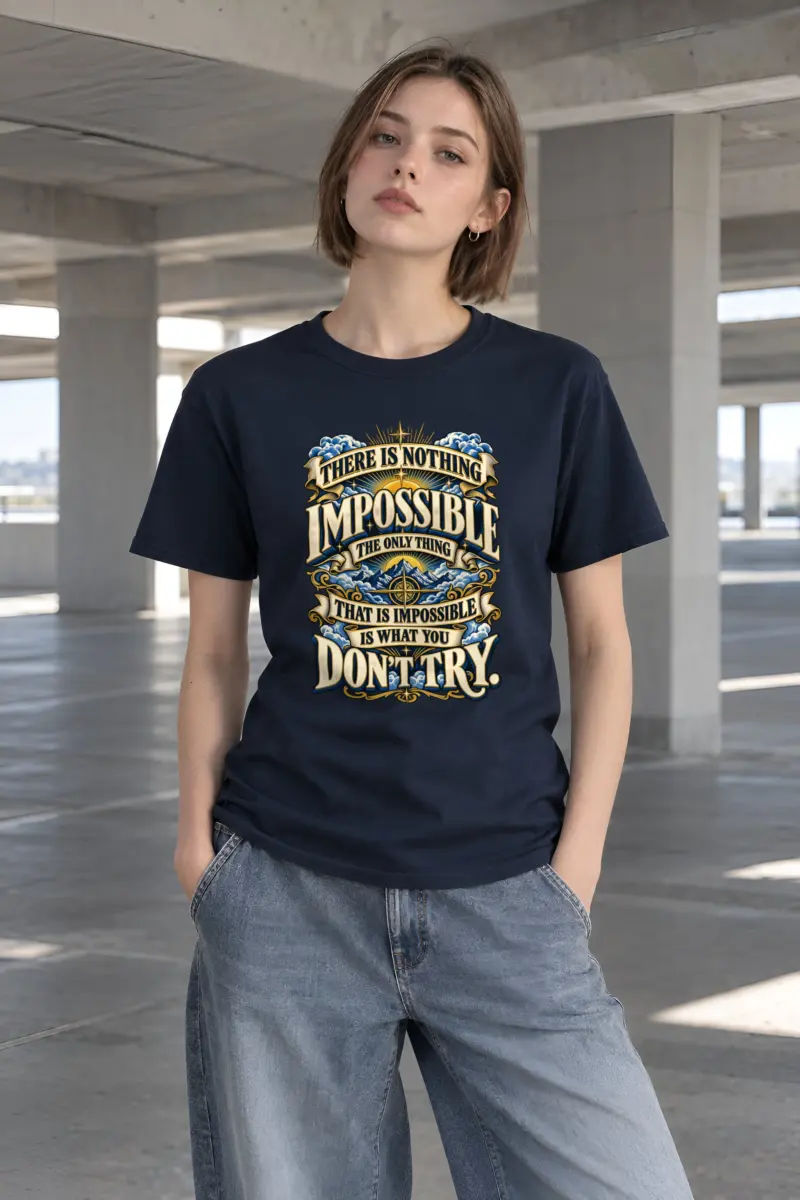 "Radiant Mountain Resolve" Heavyweight Unisex Crewneck T-shirt