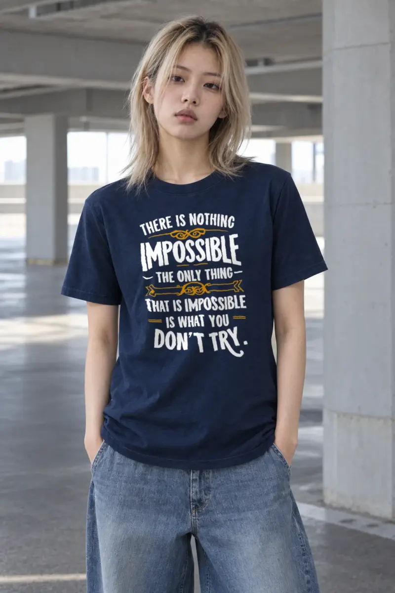 "Nothing Impossible" Heavyweight Unisex Crewneck T-shirt