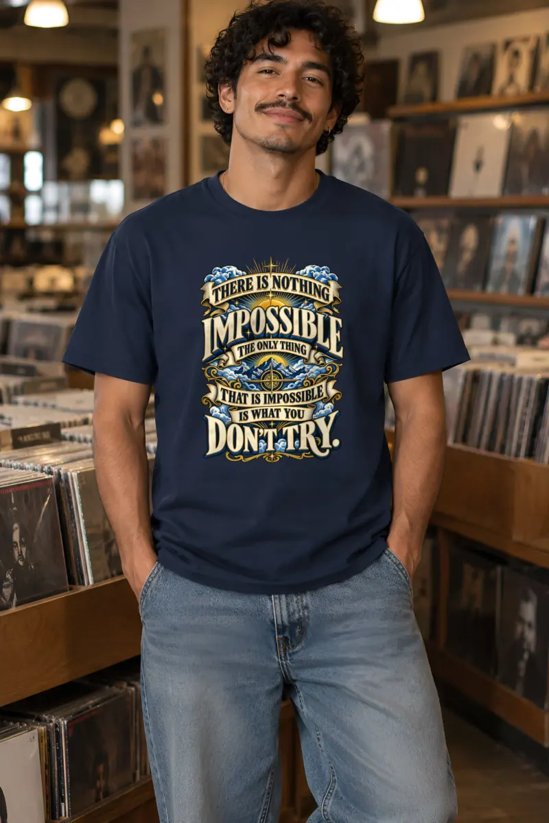 "Radiant Mountain Resolve" Heavyweight Unisex Crewneck T-shirt