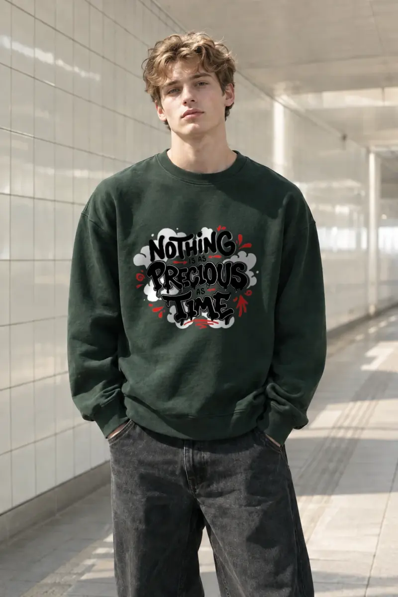 "Nothing Is As Precious As Time" Heavy Blend Unisex Crewneck Sweatshirt | Gildan 18000