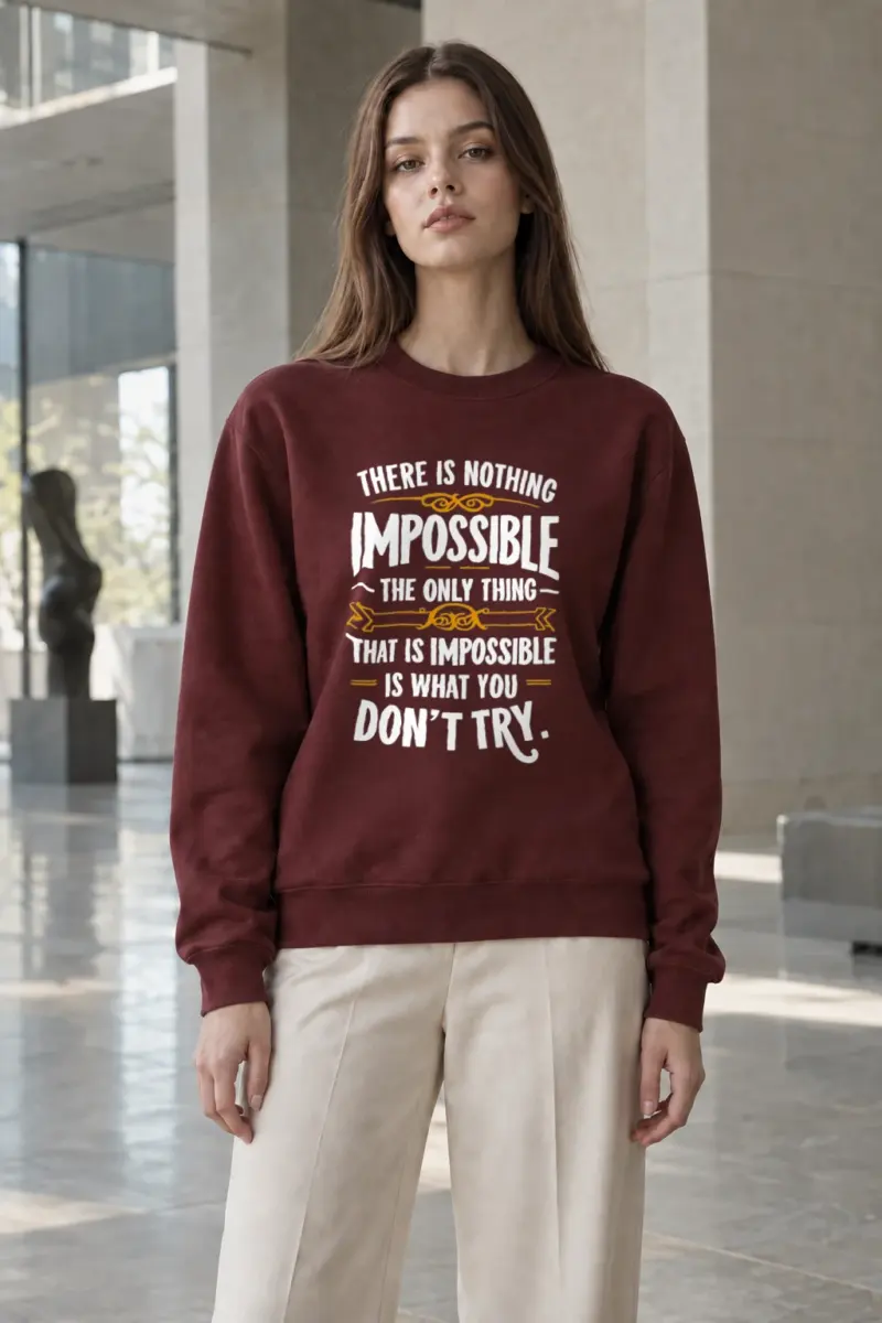 "Nothing Is Impossible" Heavy Blend Unisex Crewneck Sweatshirt | Gildan 18000