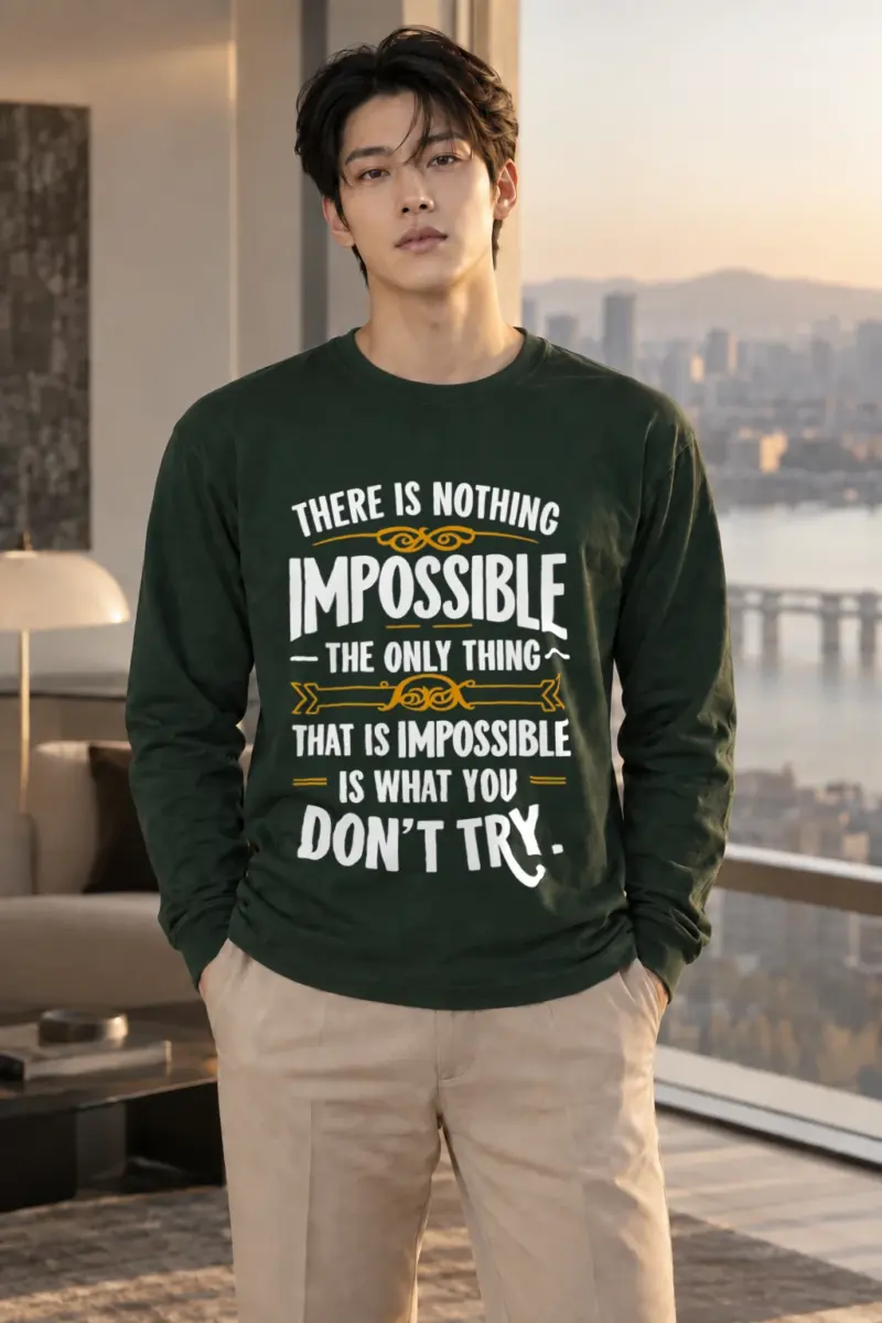 "Nothing Is Impossible" Unisex Longsleeve T-shirt | Gildan 2400