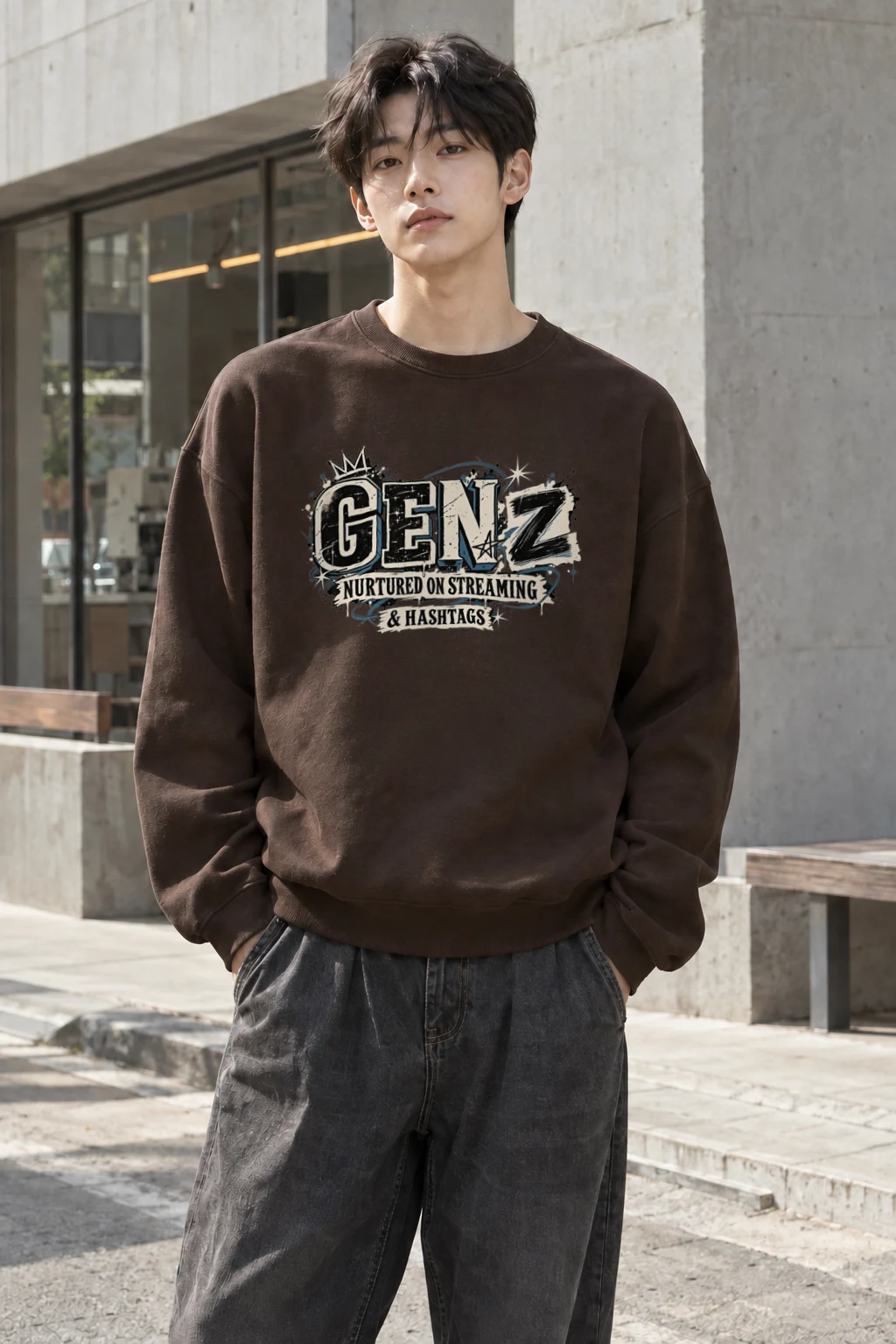 "Nurtured On Streaming" Heavy Blend Unisex Crewneck Sweatshirt | Gildan 18000