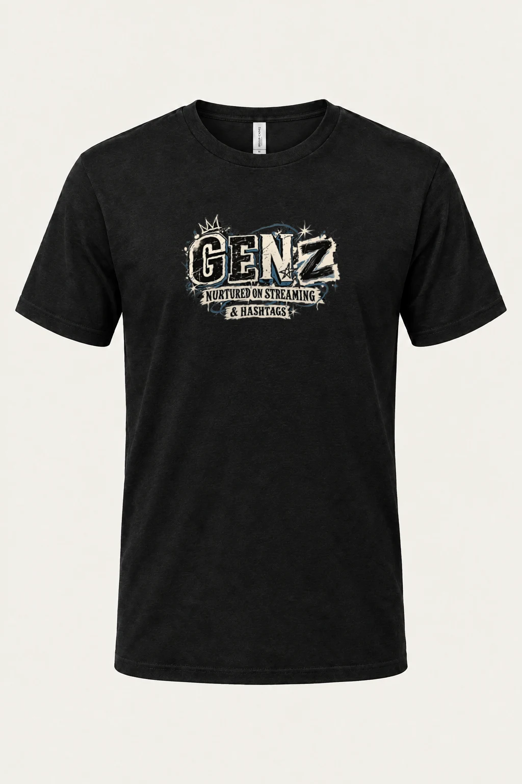 "Nurtured On Streaming" Heavyweight Unisex Crewneck T-shirt | Gildan 5000