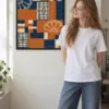 "Obangsaek Patchwork" Premium Wooden Framed Poster