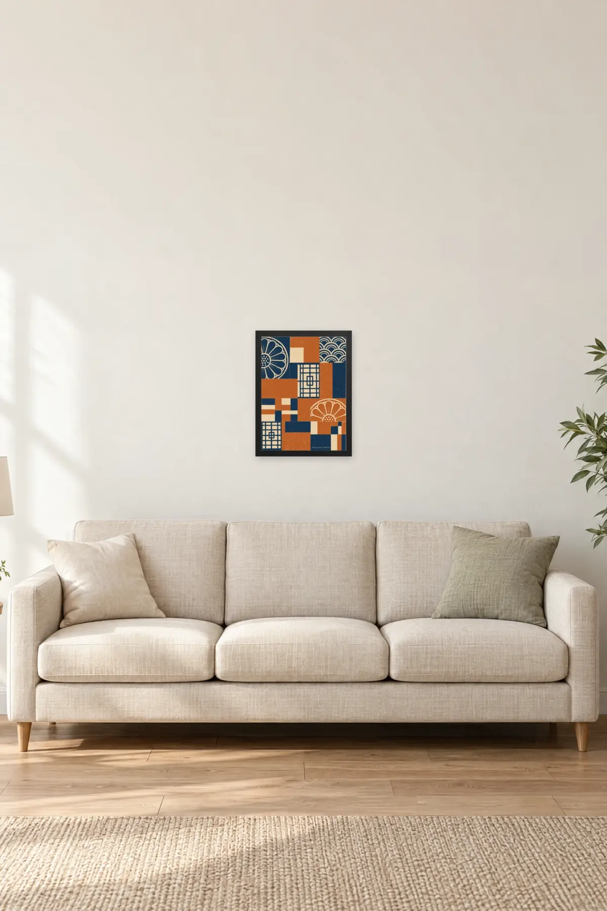 "Obangsaek Patchwork" Premium Wooden Framed Poster — Black frame, 12 × 16 in