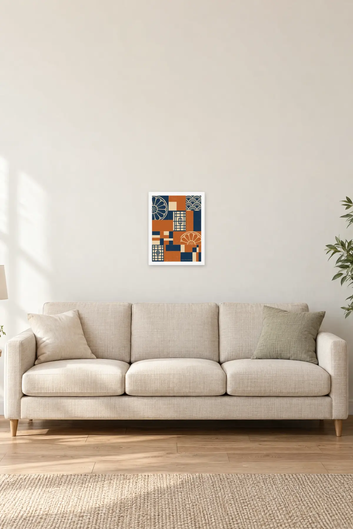 "Obangsaek Patchwork" Premium Wooden Framed Poster — White frame, 12 × 16 in
