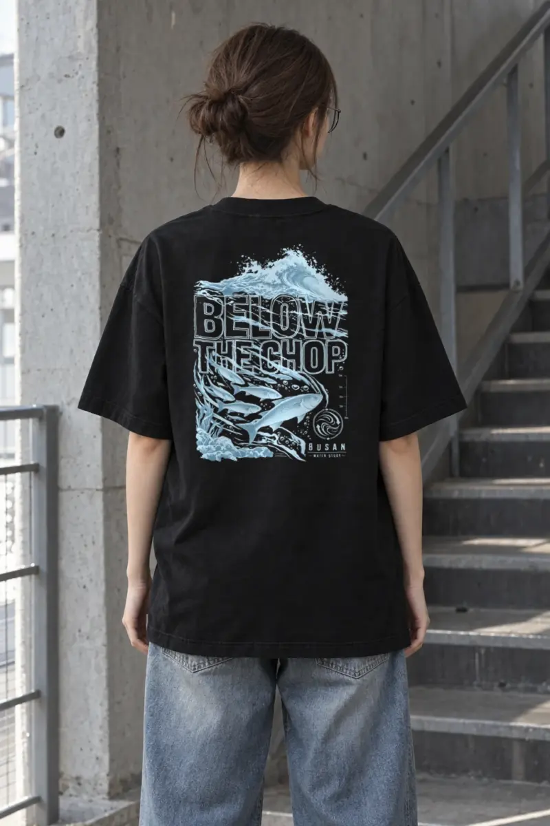 "Ocean Depth Study" Men's Oversized Heavyweight Crewneck T-Shirt | Shaka Wear SHMHSS