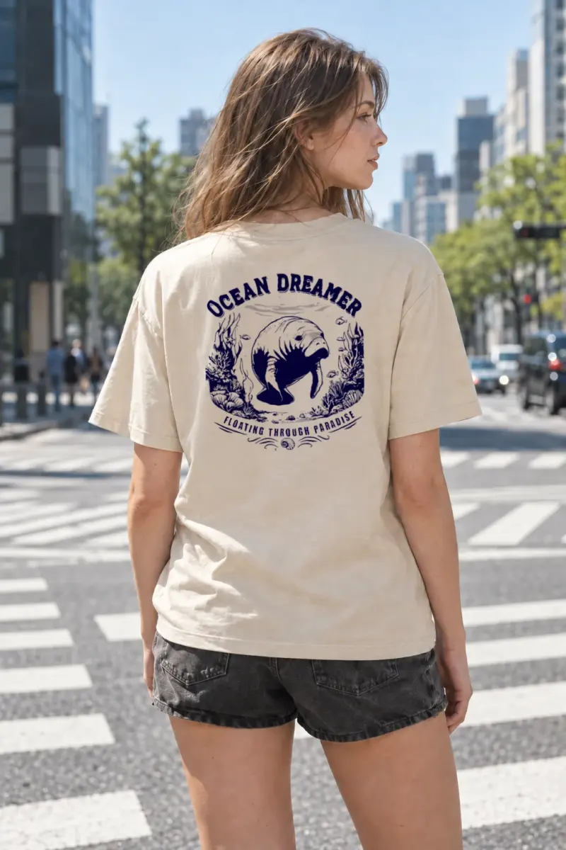 "Ocean Dreamer" Heavyweight Unisex Crewneck T-shirt | Gildan 5000