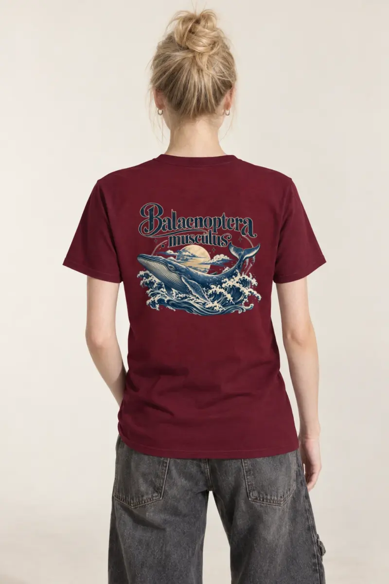 "Ocean Whale Engraving" Heavyweight Unisex Crewneck T-shirt