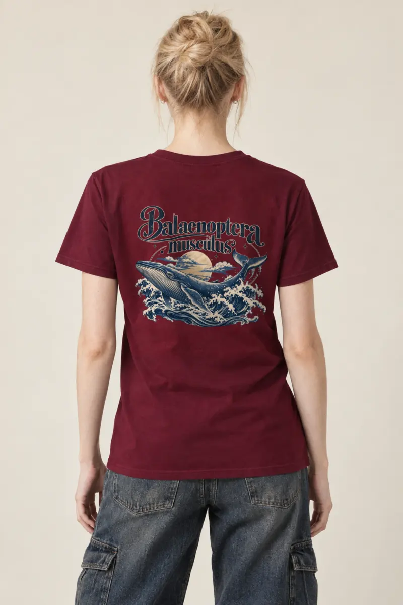 "Ocean Whale Engraving" Heavyweight Unisex Crewneck T-shirt