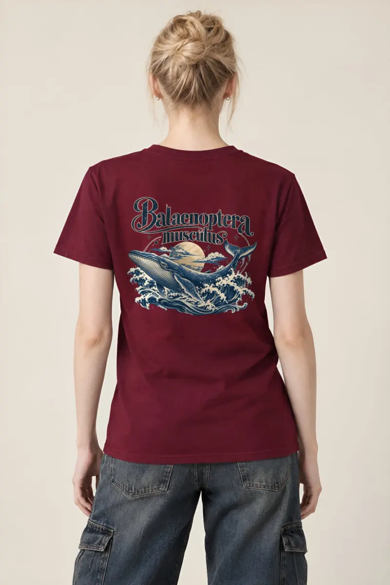 "Ocean Whale Engraving" Heavyweight Unisex Crewneck T-shirt