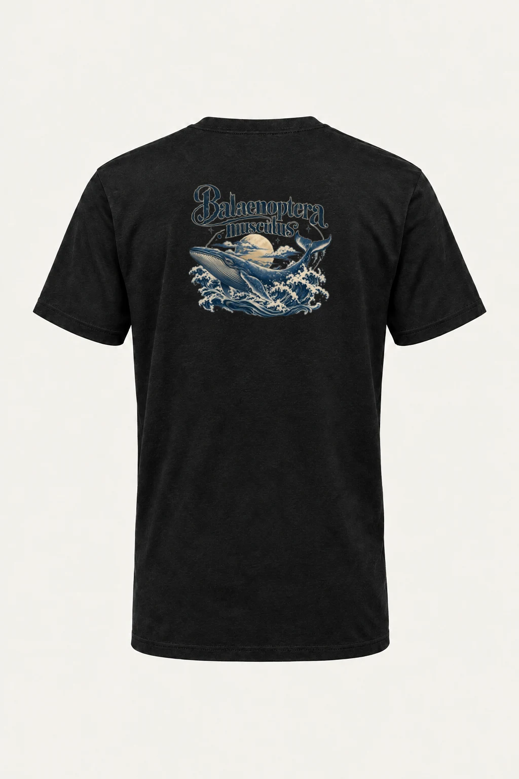 "Ocean Whale Engraving" Heavyweight Unisex Crewneck T-shirt | Gildan 5000