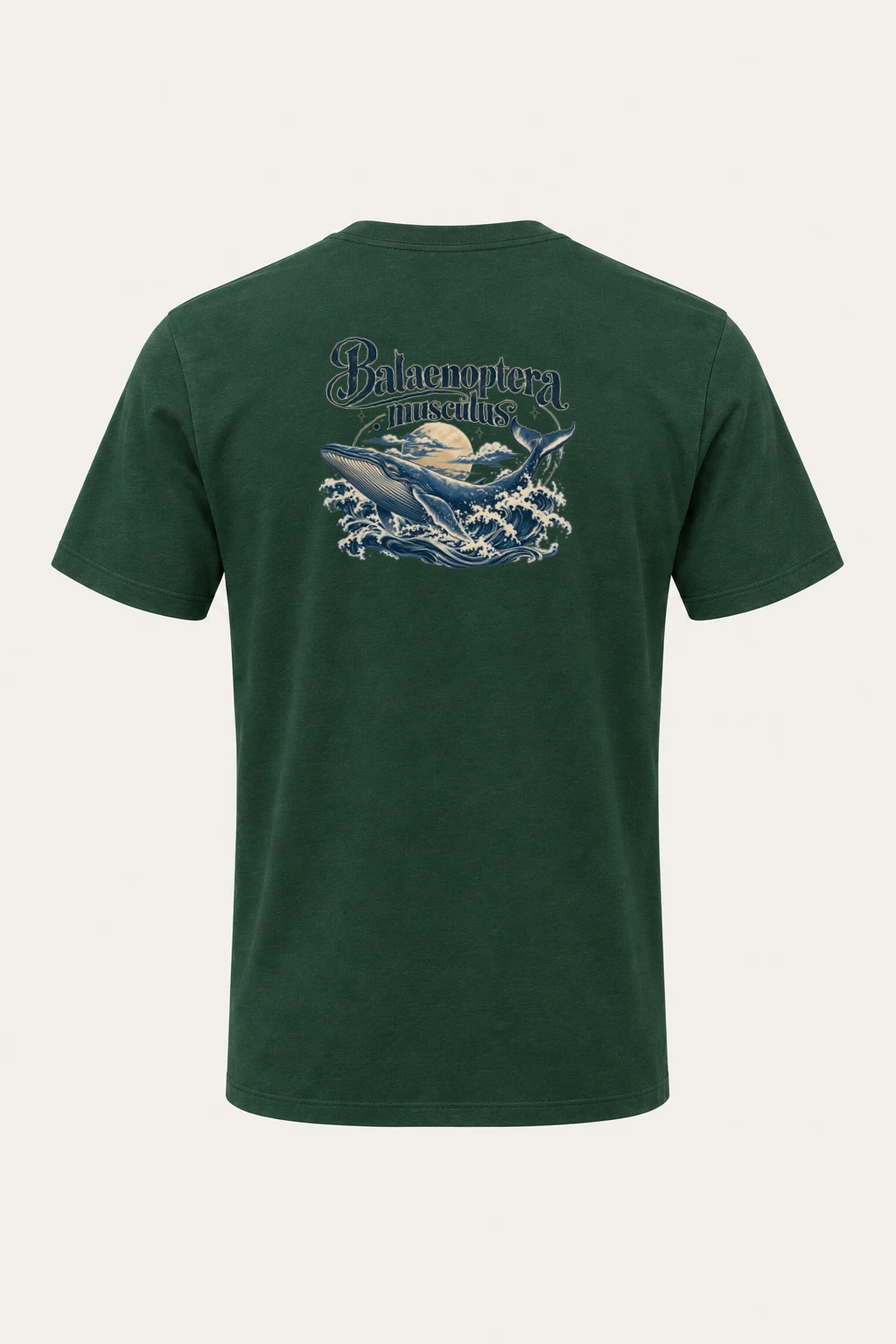 "Ocean Whale Engraving" Heavyweight Unisex Crewneck T-shirt | Gildan 5000