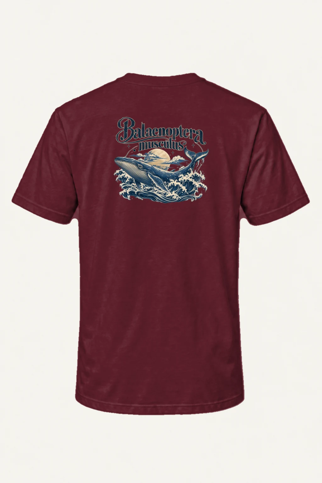 "Ocean Whale Engraving" Heavyweight Unisex Crewneck T-shirt | Gildan 5000