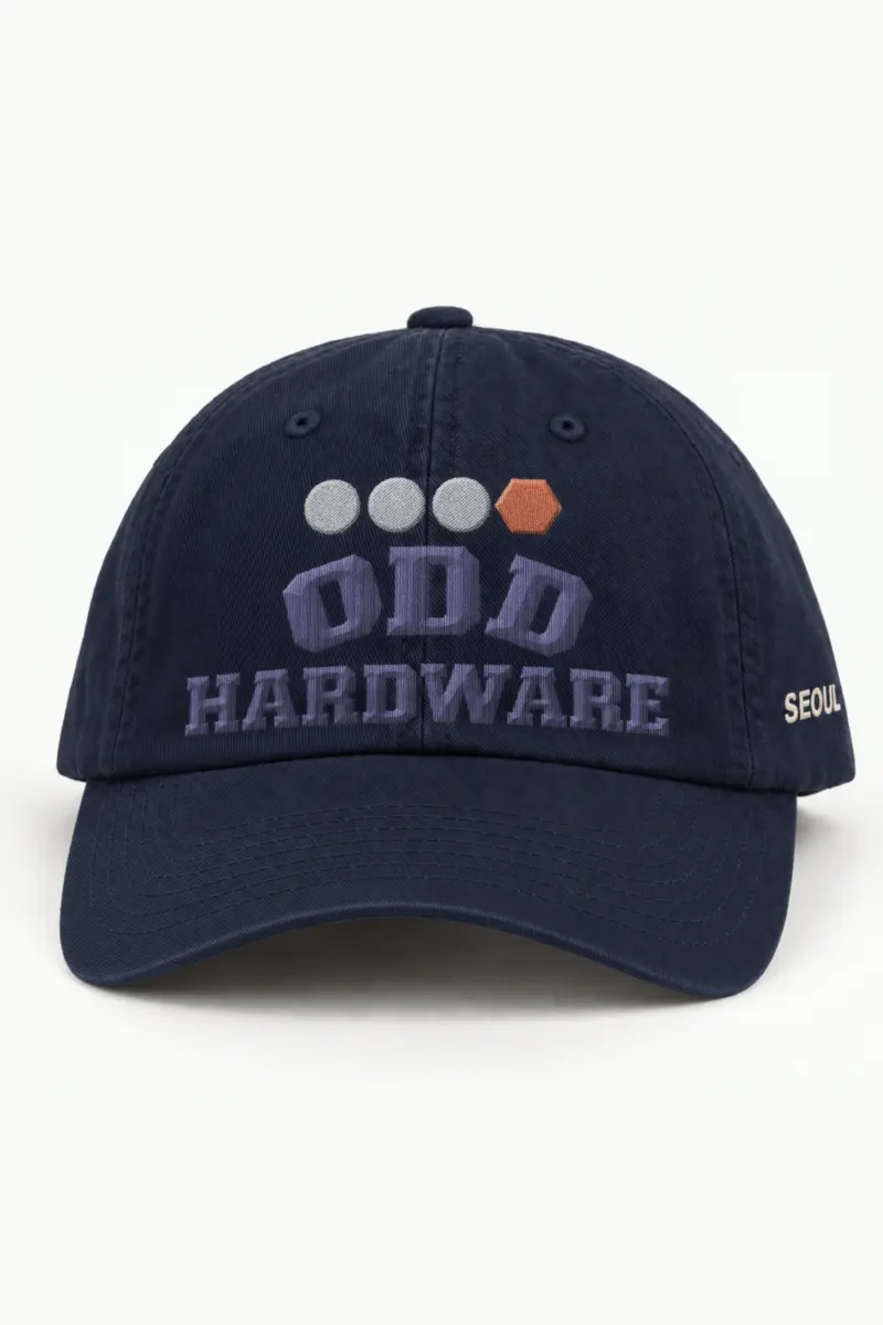 "Odd Hardware" Classic Dad Hat · Embroidered — navy/cap-front