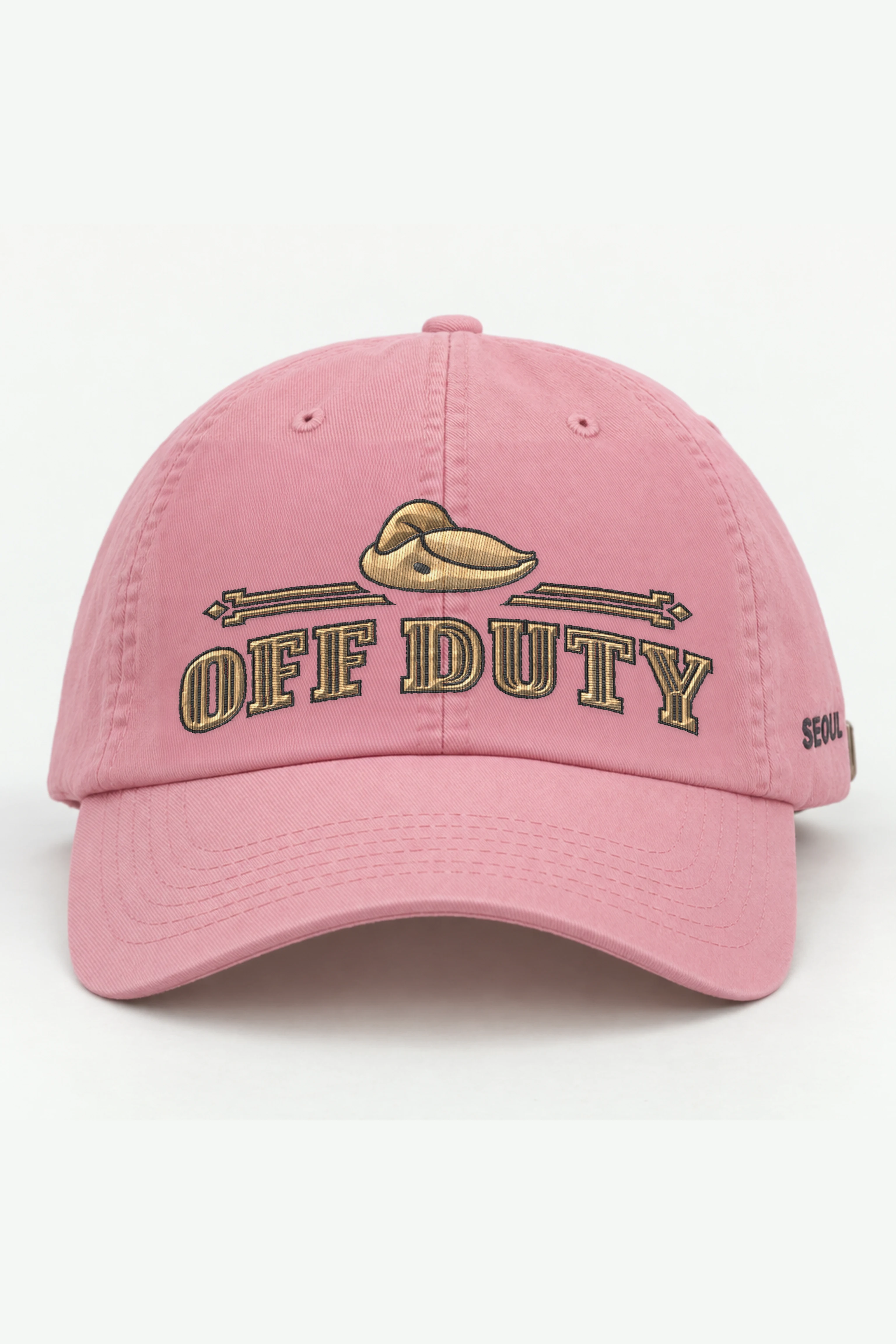 "Off Duty Cap" Classic Dad Hat · Embroidered — pink/cap-front